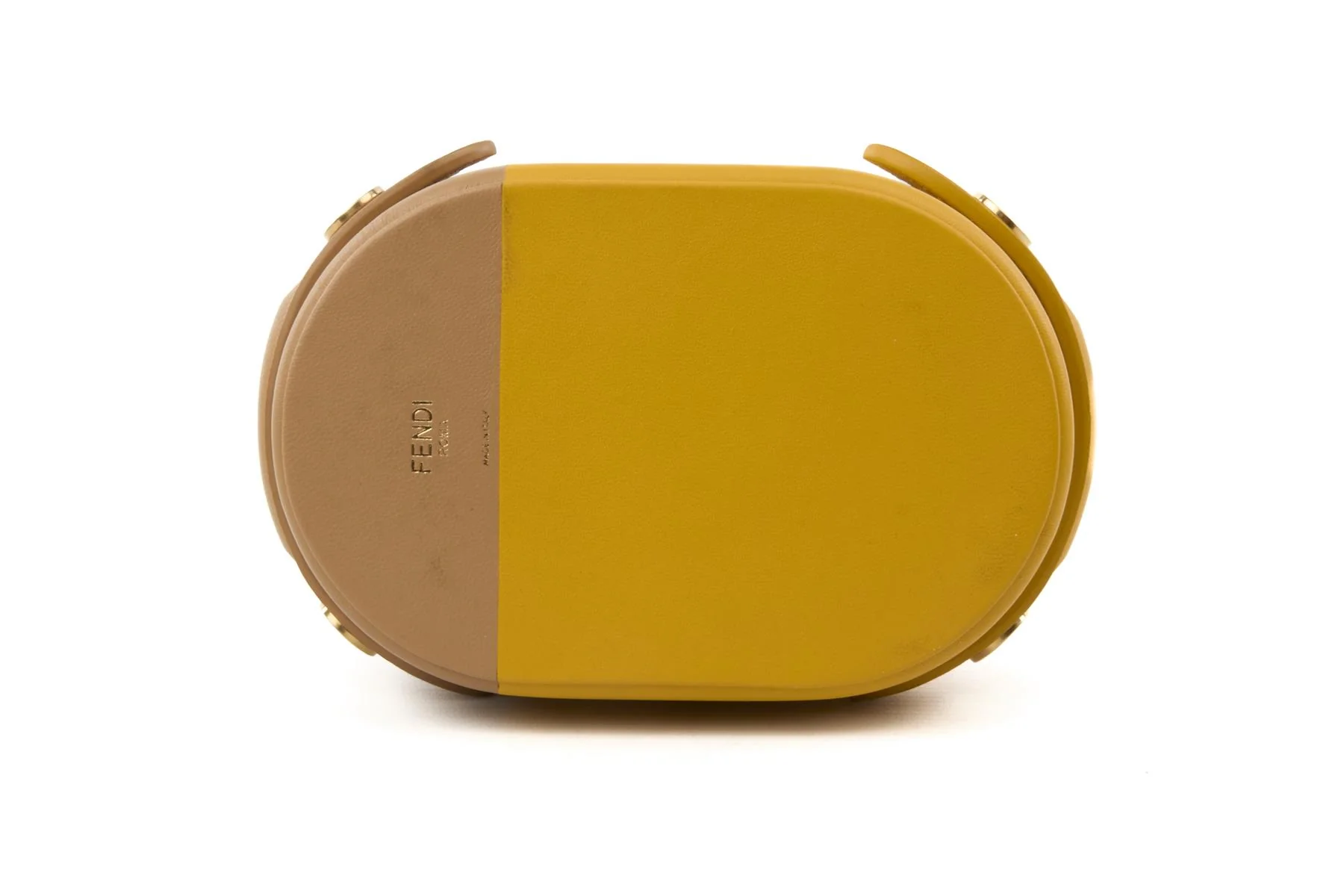 FENDI YELLOW O'LOCK OVAL LEATHER TRINKET BOX - Image 7