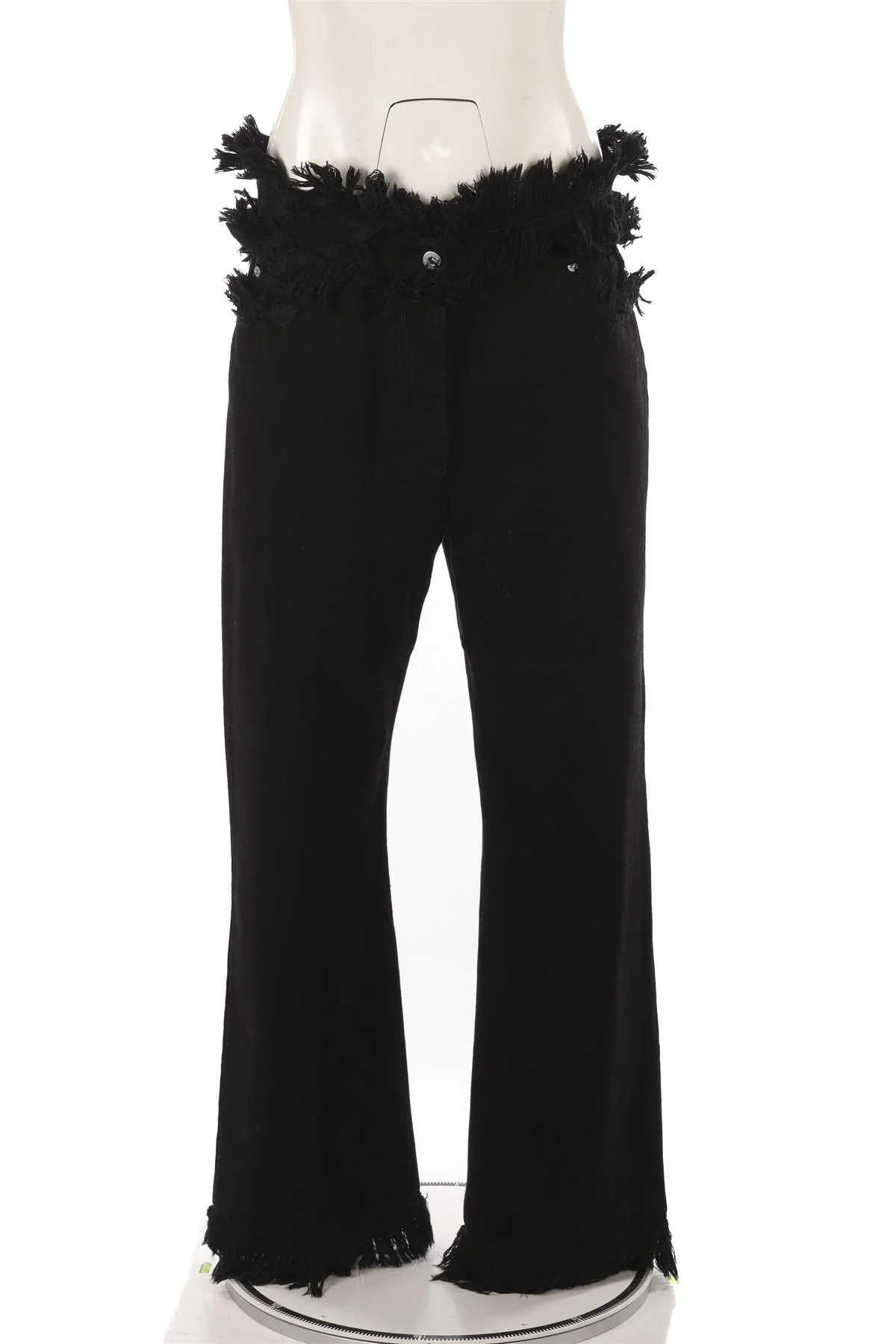 FERRAGAMO BLACK HIGH RISE WIDE LEG JEANS IT 42 UK 10 - Image 2