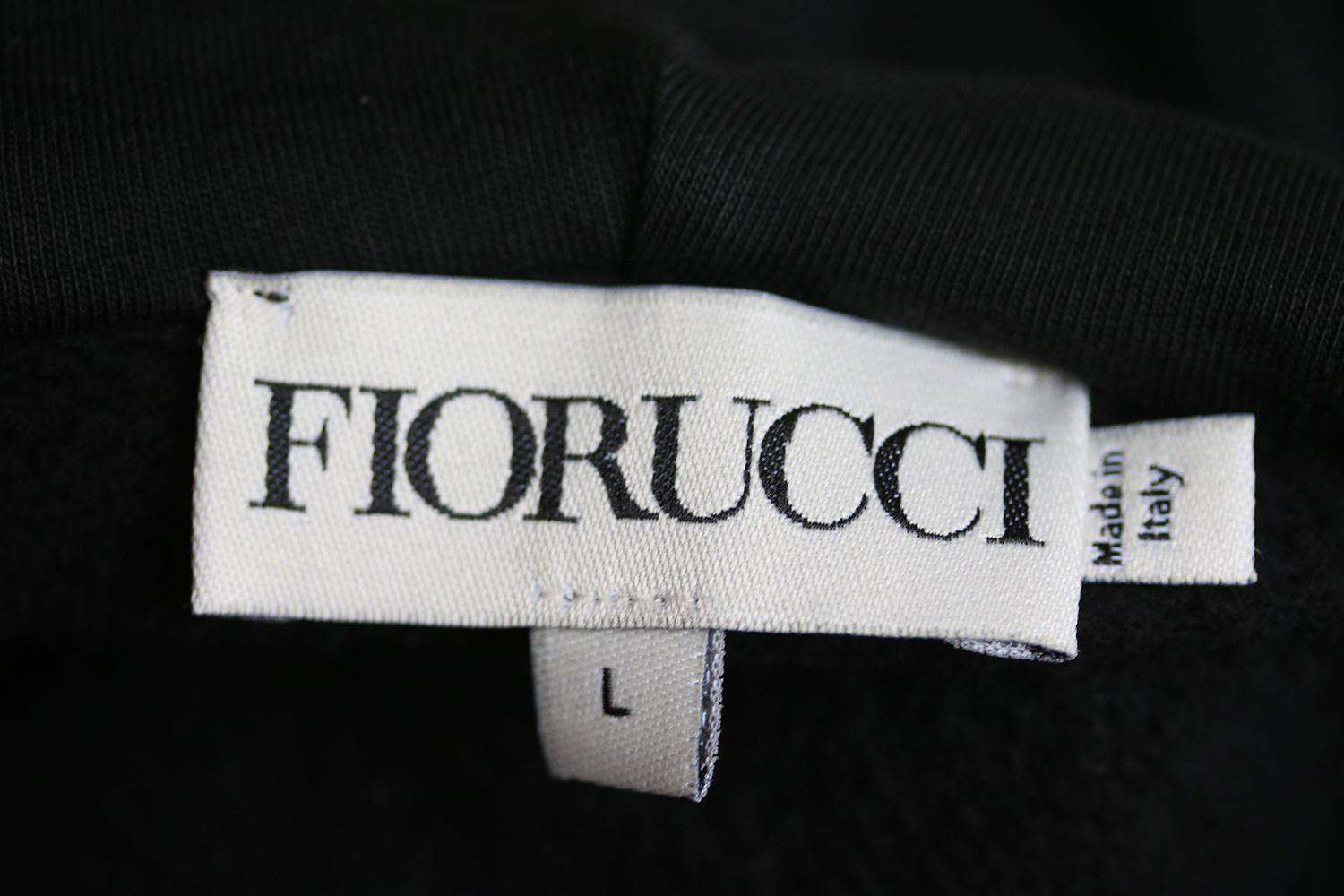 FIORUCCI LOGO COTTON FLEECE CROP HOODIE LARGE - Image 4