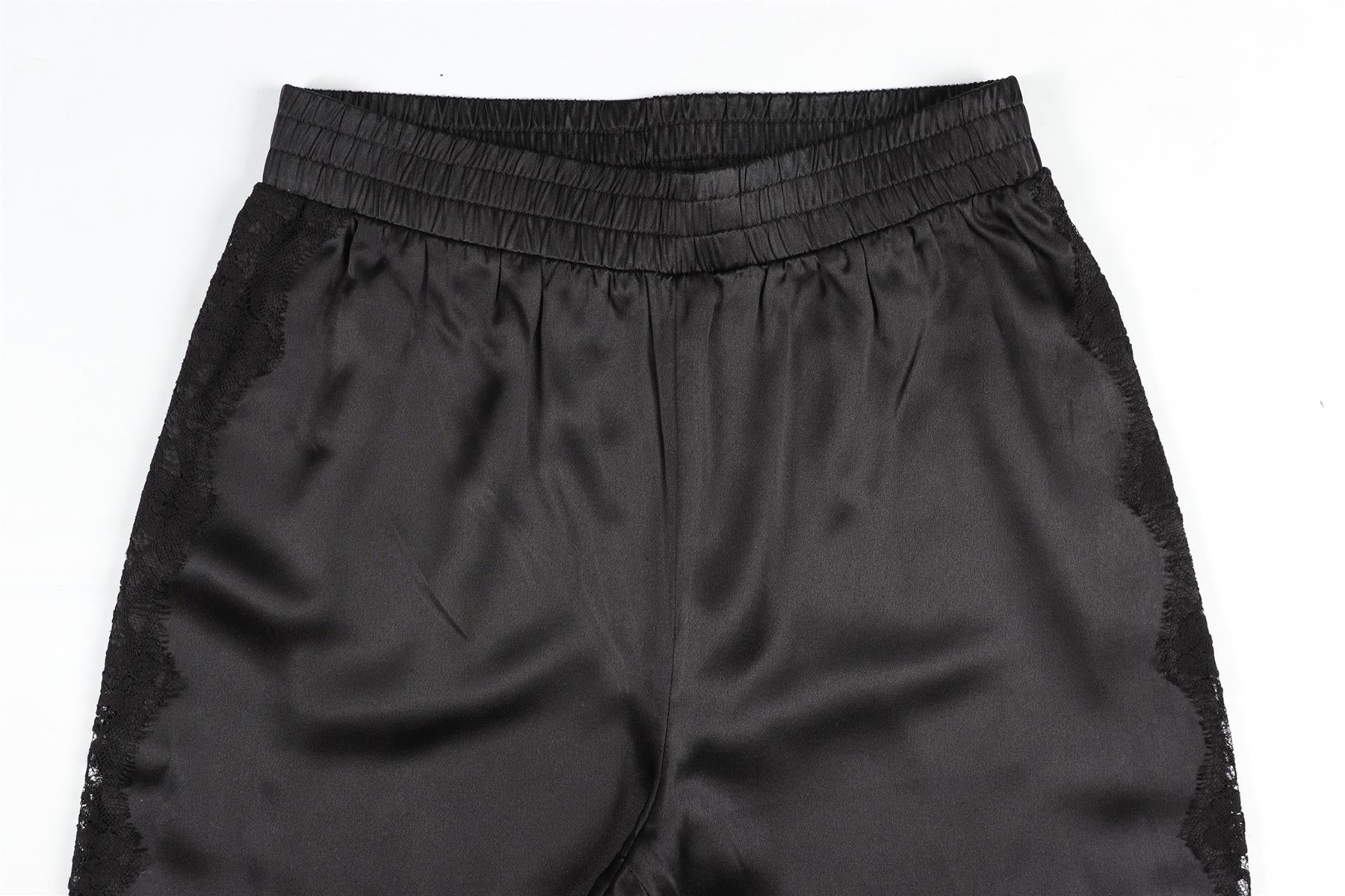 FLEUR DE MAL BLACK SILK STRAIGHT LEG PANTS XSMALL - Image 3