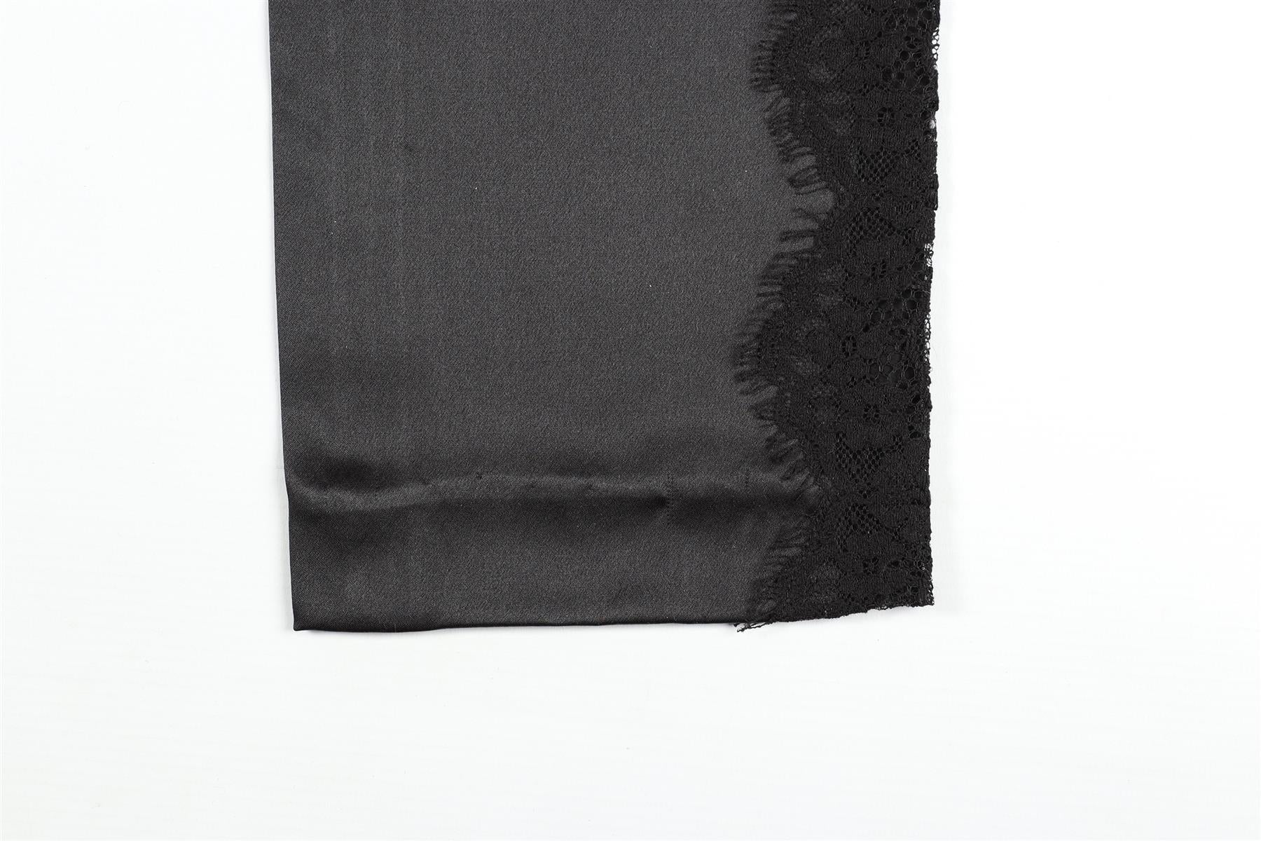 FLEUR DE MAL BLACK SILK STRAIGHT LEG PANTS XSMALL - Image 5