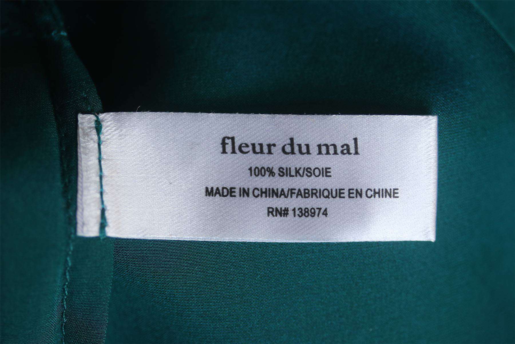 FLEUR DU MAL JADE GREEN BIAS SLIP GOWN DRESS SMALL - Image 7