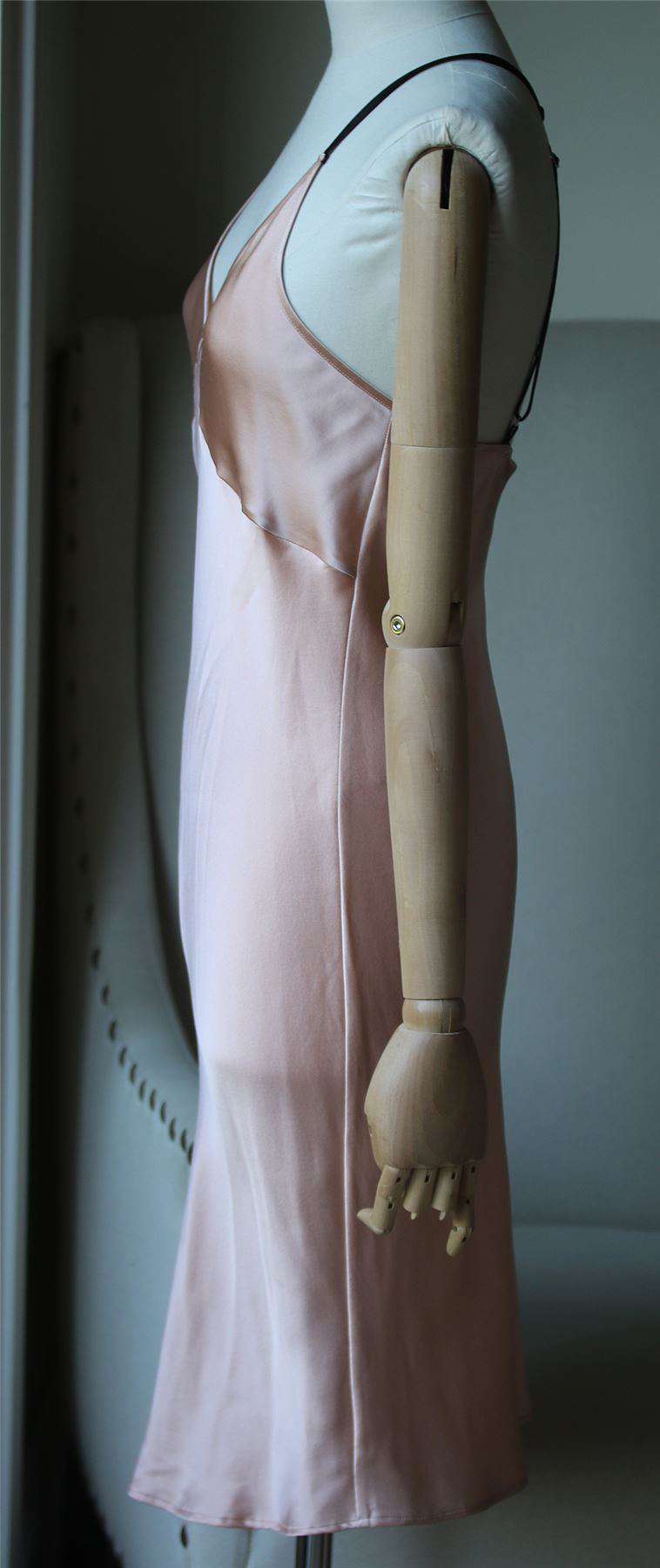 FLEUR DU MAL T STRAP SILK SLIP DRESS XSMALL - Image 4