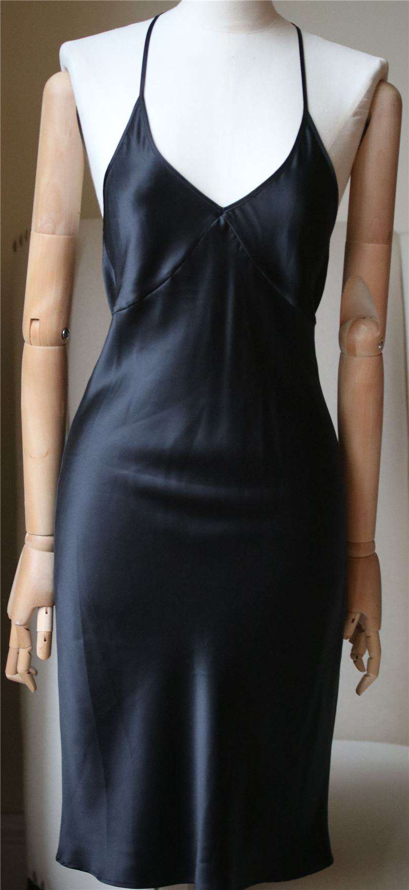 FLEUR DU MAL T-STRAP SILK SLIP DRESS XSMALL - Image 3