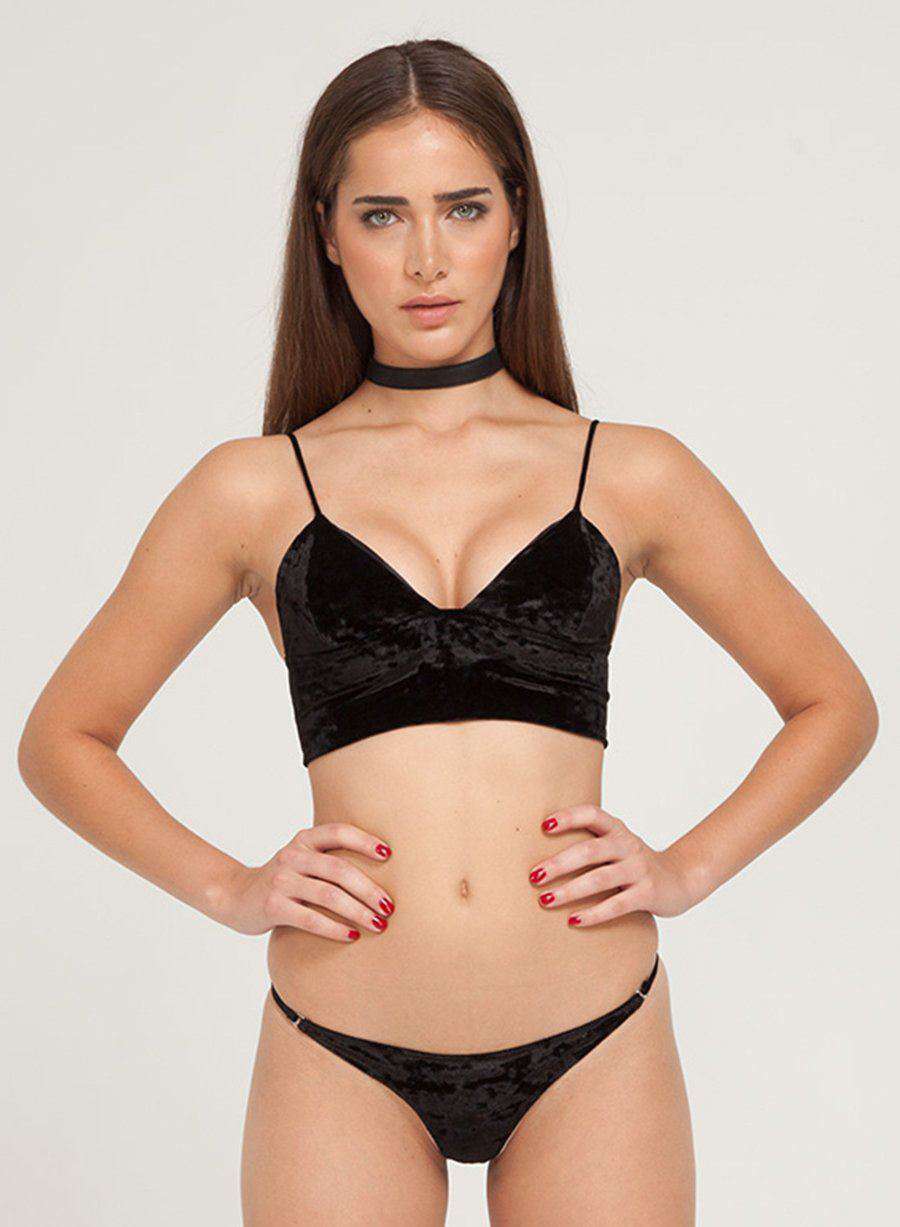 FLEUR DU MAL VELVET LONGLINE BRALETTE XSMALL