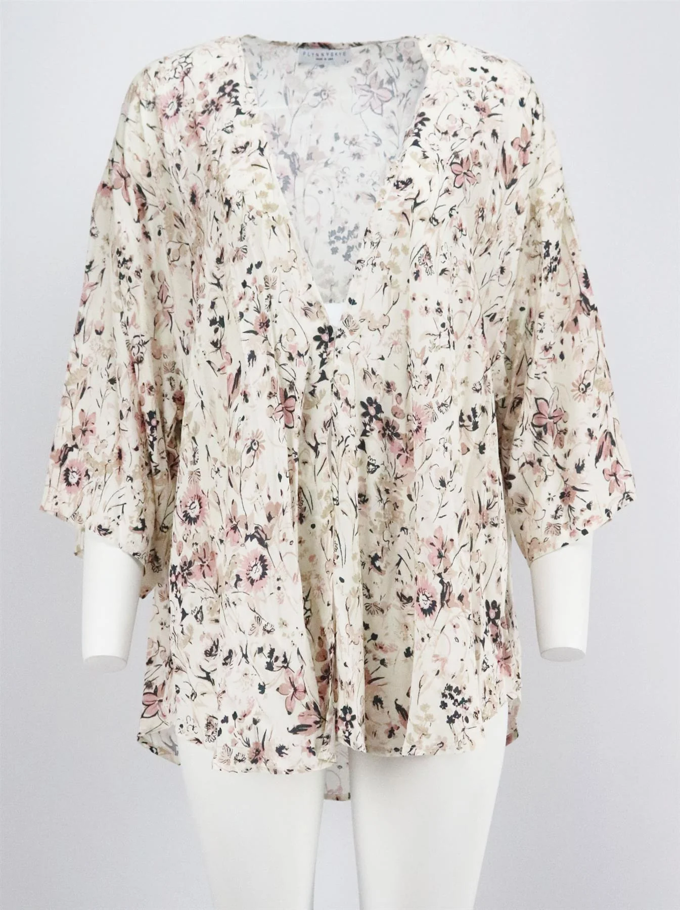 FLYNN SKYE FLORAL PRINT CREPE KIMONO SMALL - Image 2