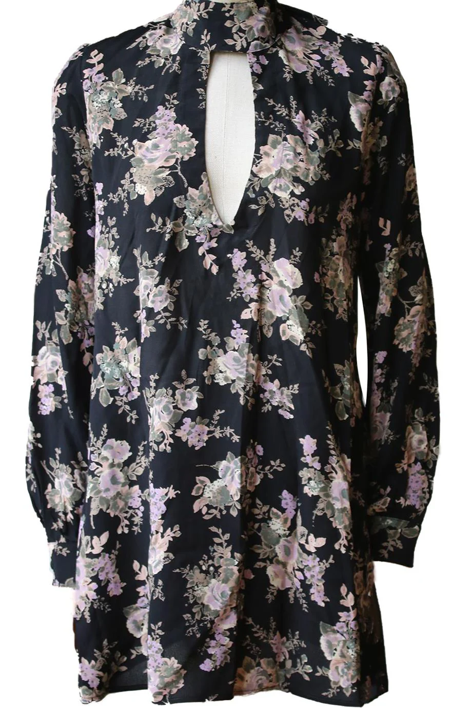 FLYNN SKYE LEAH FLORAL PRINT MINI DRESS LARGE