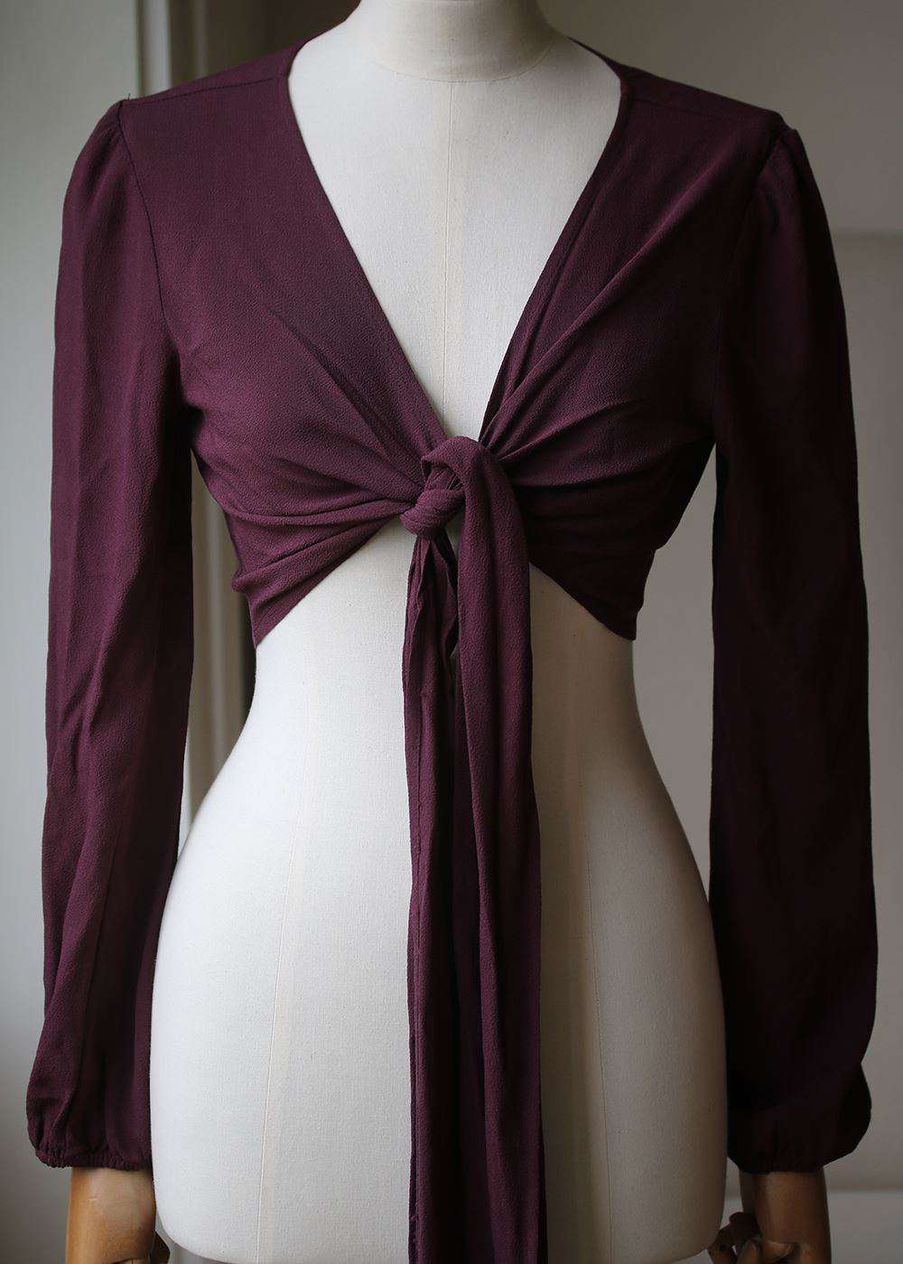 FLYNN SKYE LONG SLEEVE THAT'S A WRAP TOP SMALL