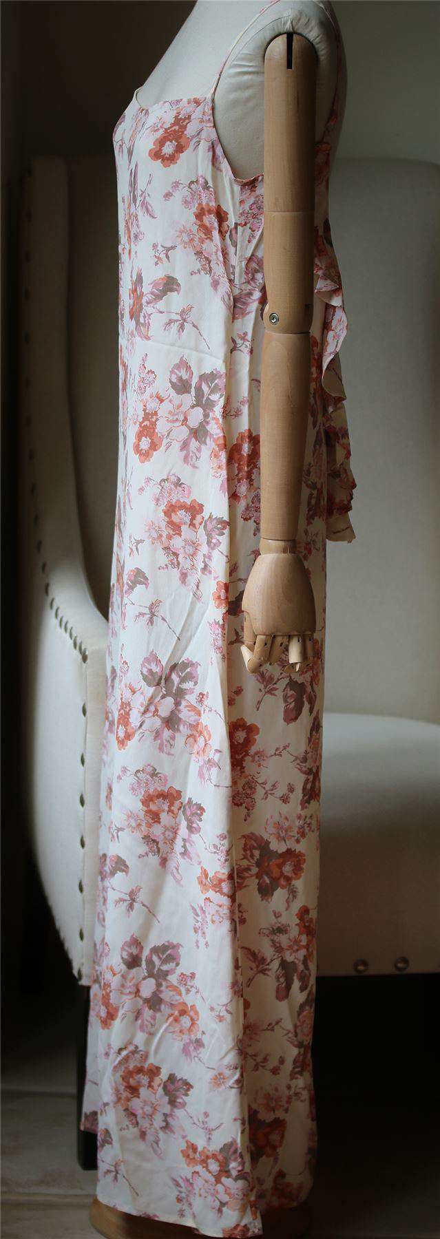 FLYNN SKYE RUFFLE SLIP MAXI DRESS XSMALL - Image 3