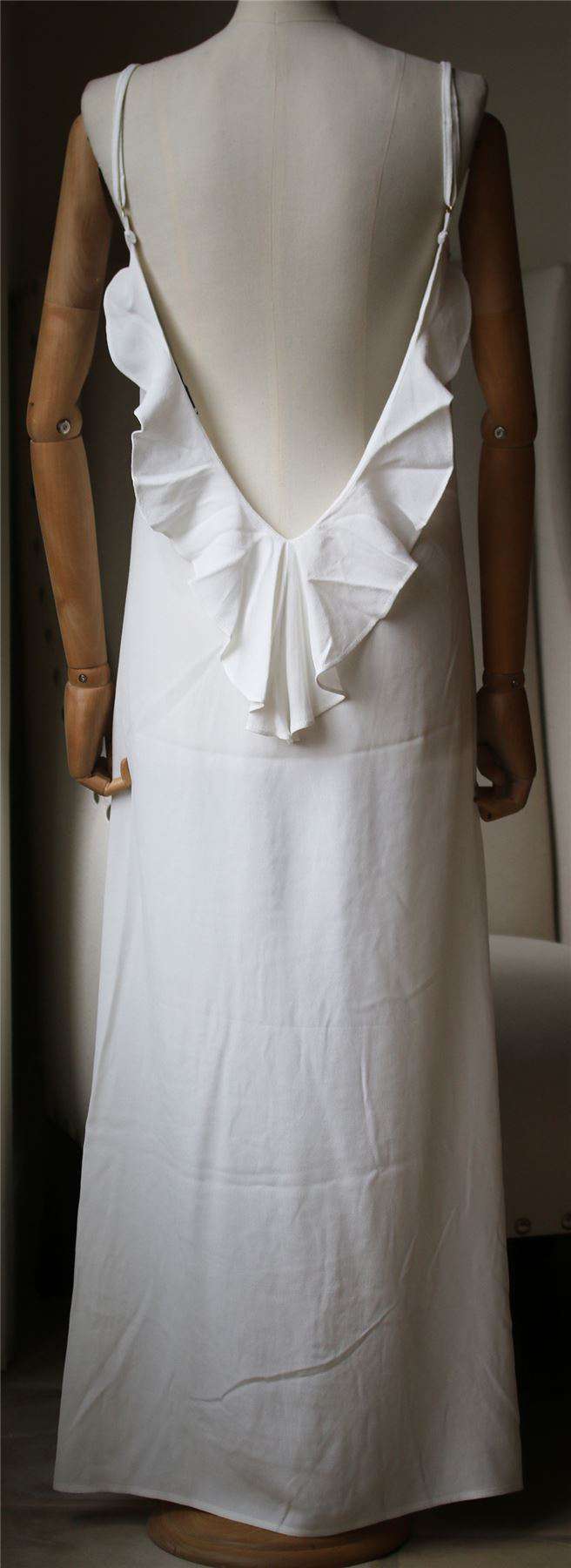 FLYNN SKYE RUFFLE SLIP MAXI DRESS XSMALL