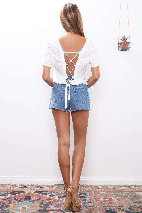 FLYNN SKYE TEAGAN LACE UP TOP XSMALL - Image 2
