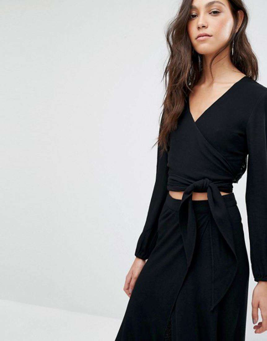 FLYNN SKYE THAT'S A WRAP LONG SLEEVE TOP SMALL