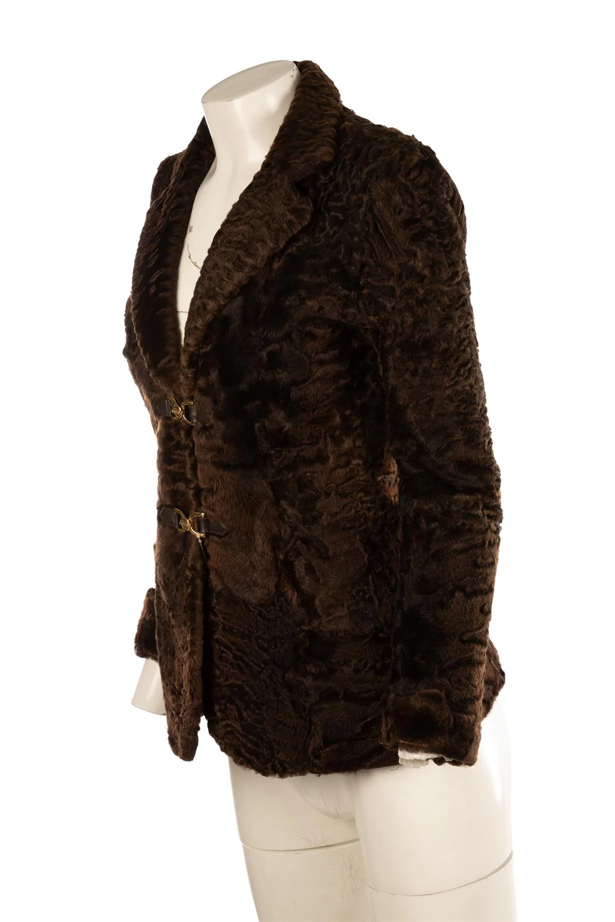 FONTANA COUTURE BROWN PERSIAN LAMB JACKET IT 40 UK 8 - Image 3