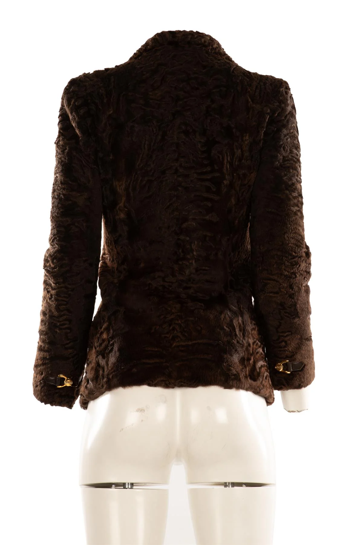 FONTANA COUTURE BROWN PERSIAN LAMB JACKET IT 40 UK 8 - Image 4