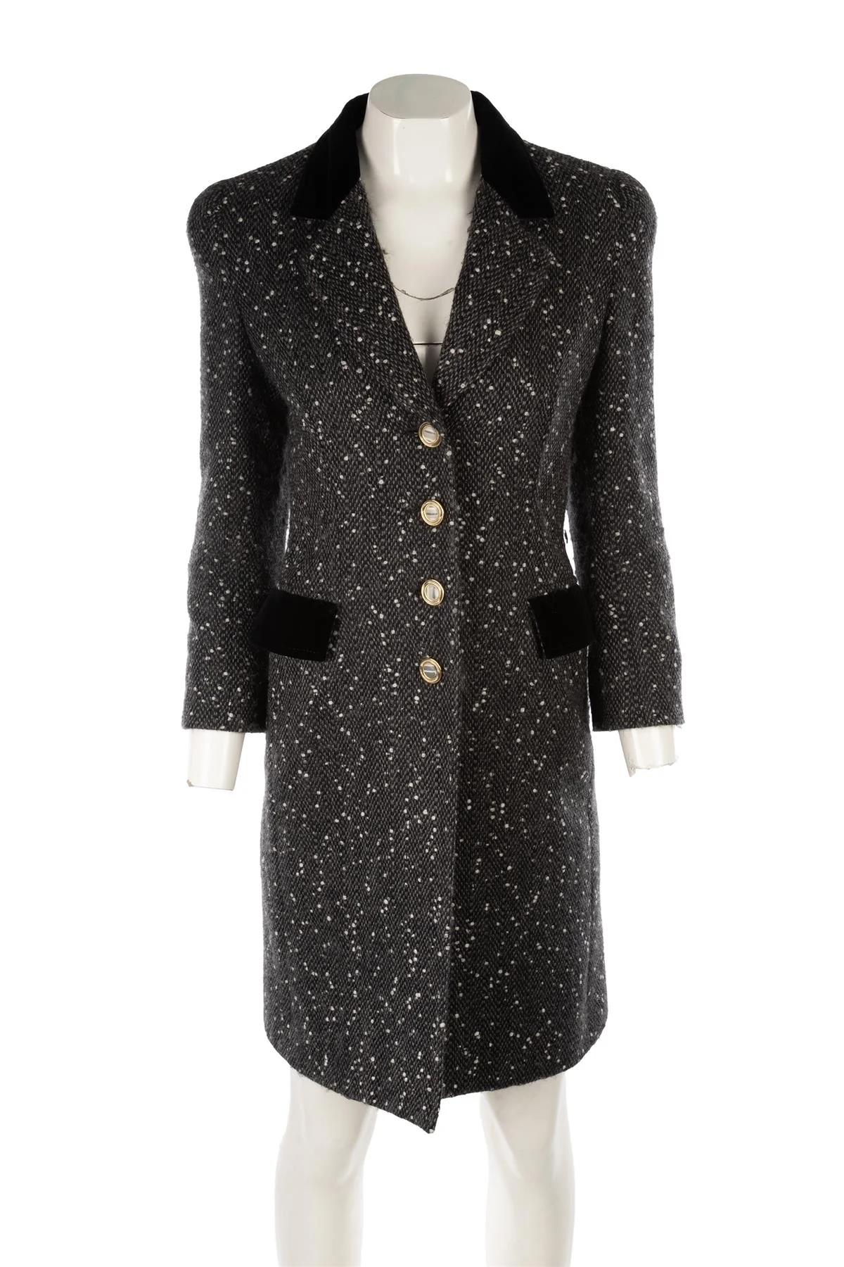 FONTANA COUTURE GREY WOOL COAT IT 40 UK 8 - Image 2