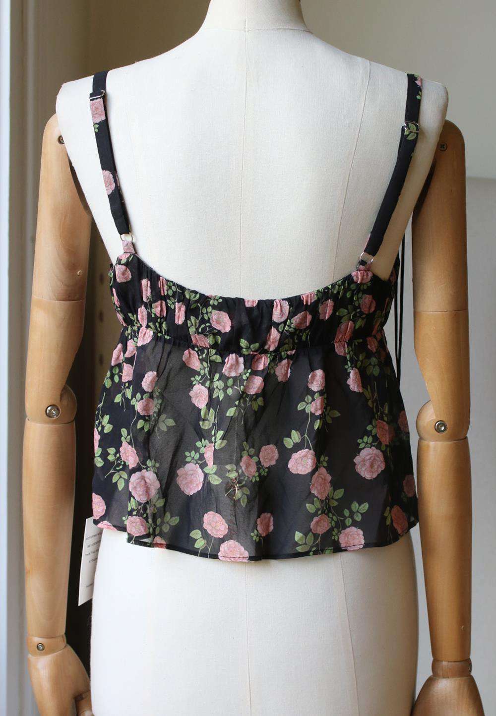 FOR LOVE AND LEMONS BISCOTTI FLORAL PRINT SILK TOP MEDIUM - Image 3