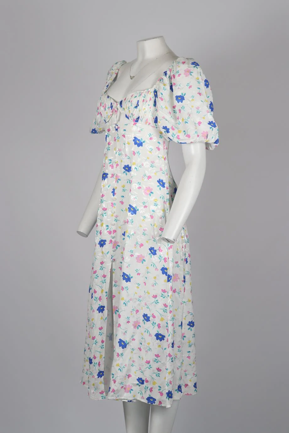 FOR LOVE AND LEMONS CUTOUT FLORAL PRINT CREPE MIDI DRESS SMALL - Image 3