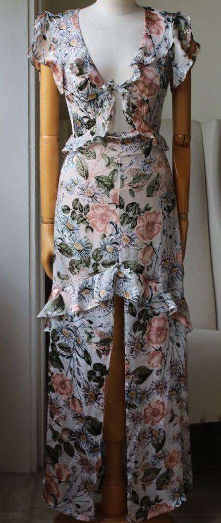 FOR LOVE AND LEMONS LUCIANA FLORAL-PRINT MAXI DRESS SMALL - Image 3
