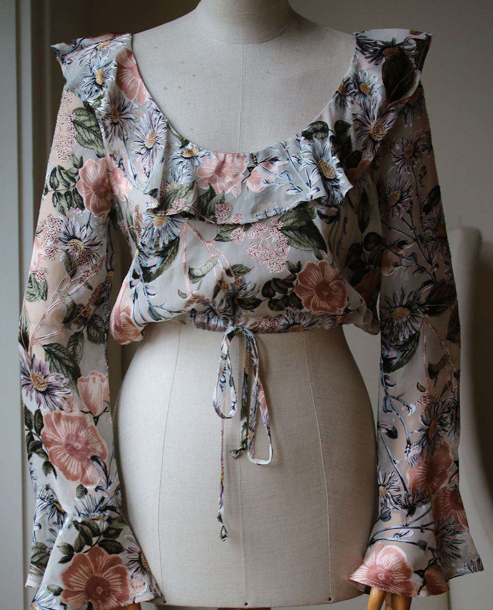 FOR LOVE AND LEMONS LUCIANA RUFFLE BLOUSE SMALL - Image 3