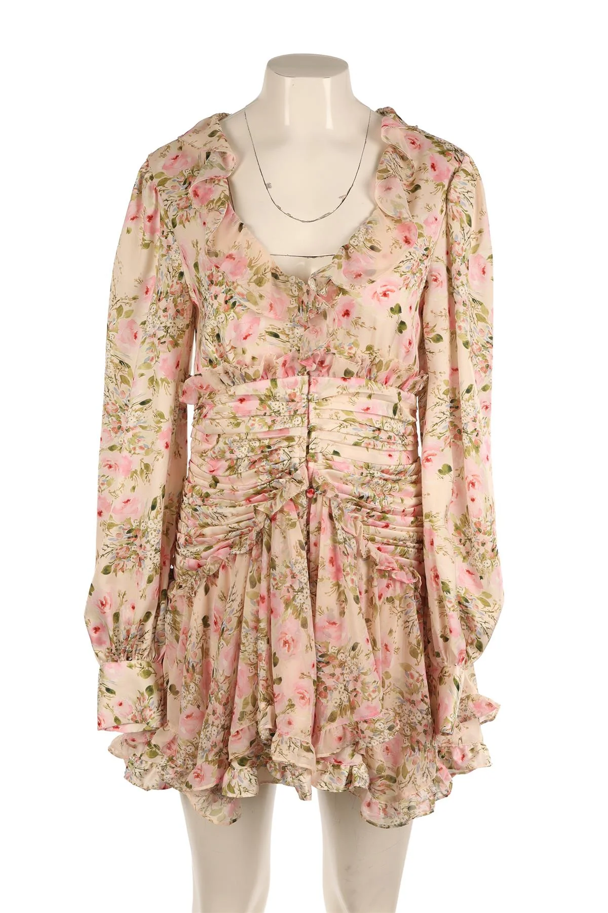 FOR LOVE & LEMONS MULTI SATIN MINI DRESS LARGE - Image 2