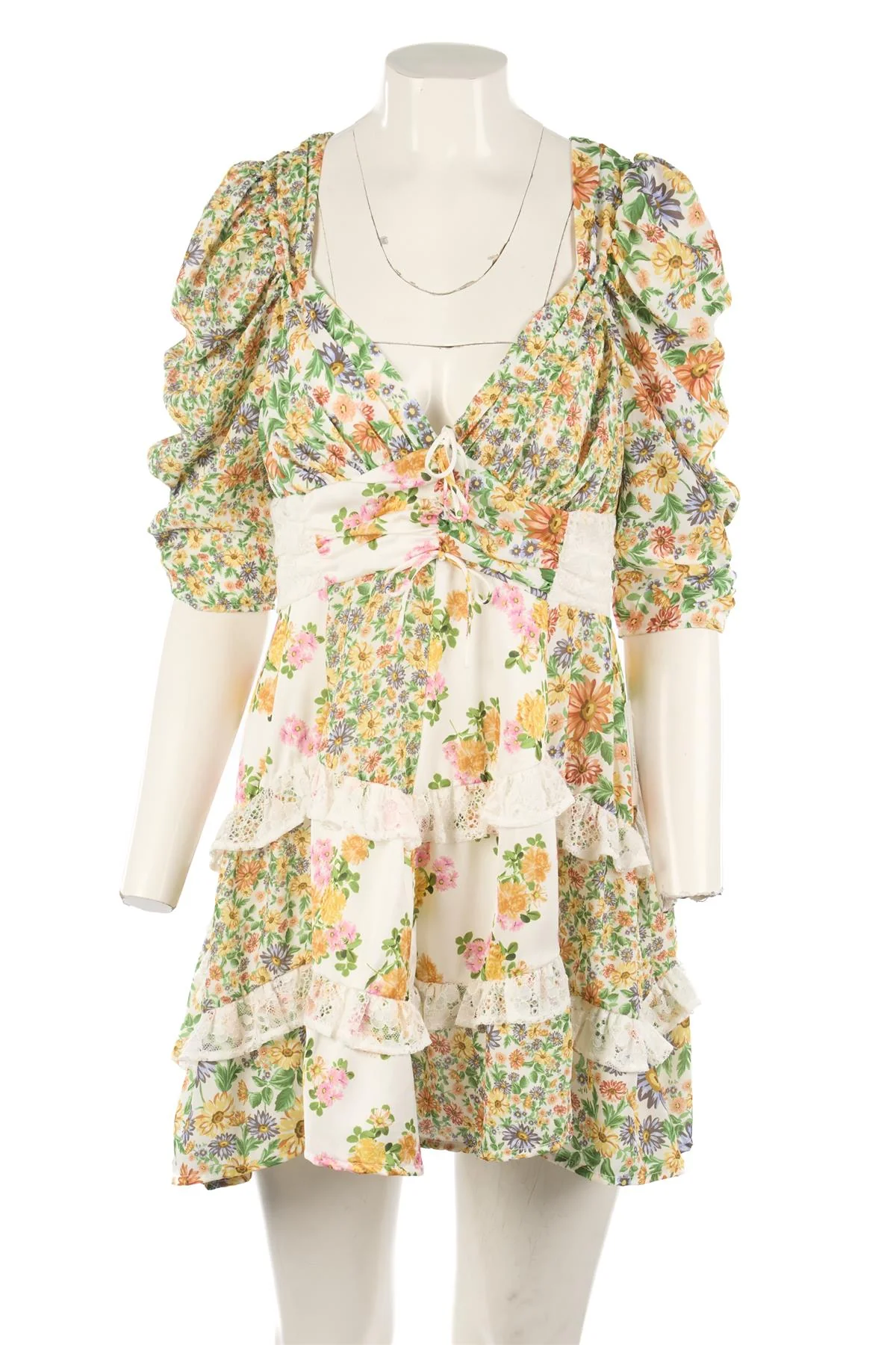 FOR LOVE & LEMONS MULTI SATIN MINI DRESS XLARGE - Image 2