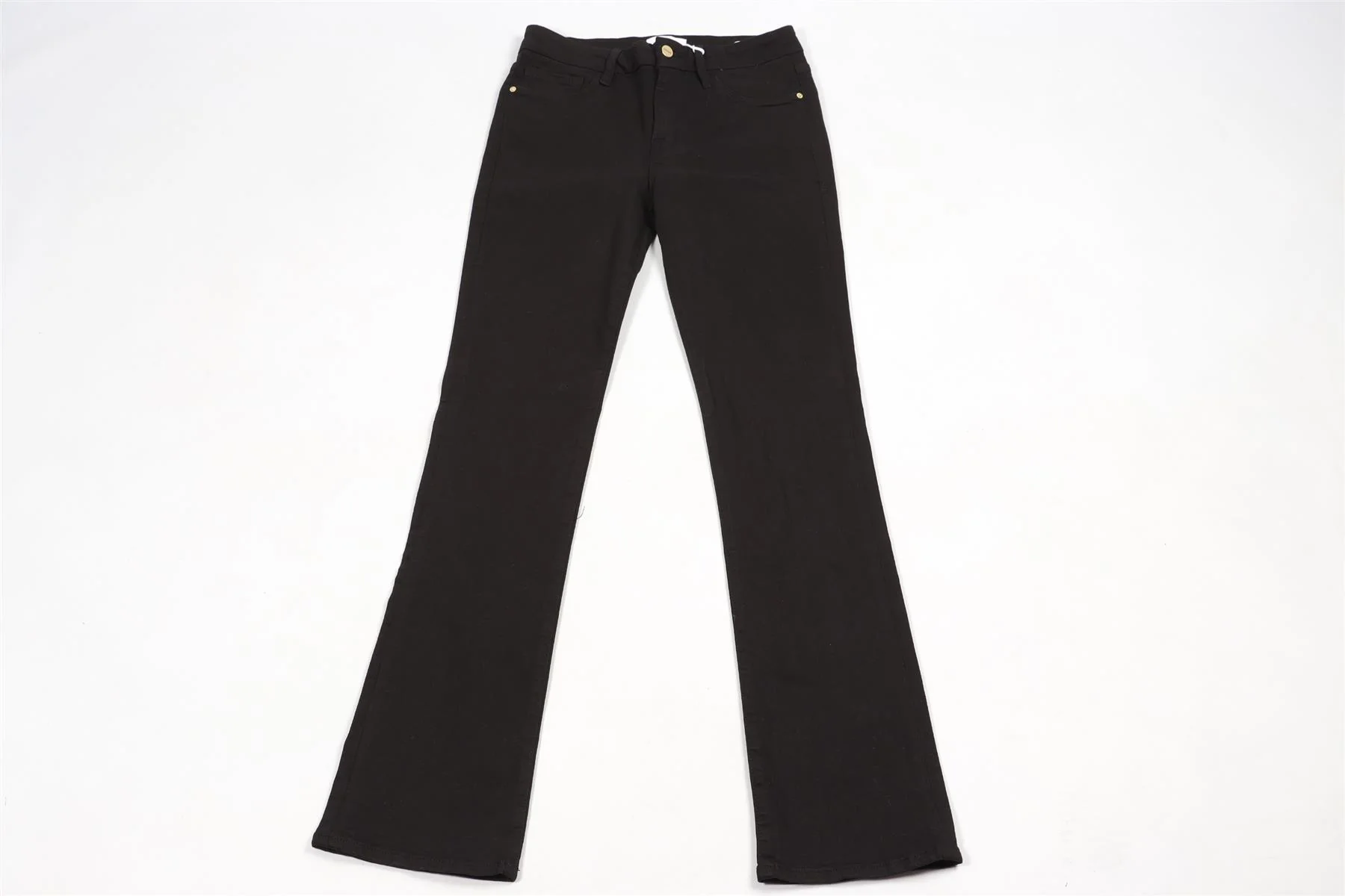 FRAME BLACK HIGH RISE STRAIGHT LEG JEANS W28 UK 10 - Image 7