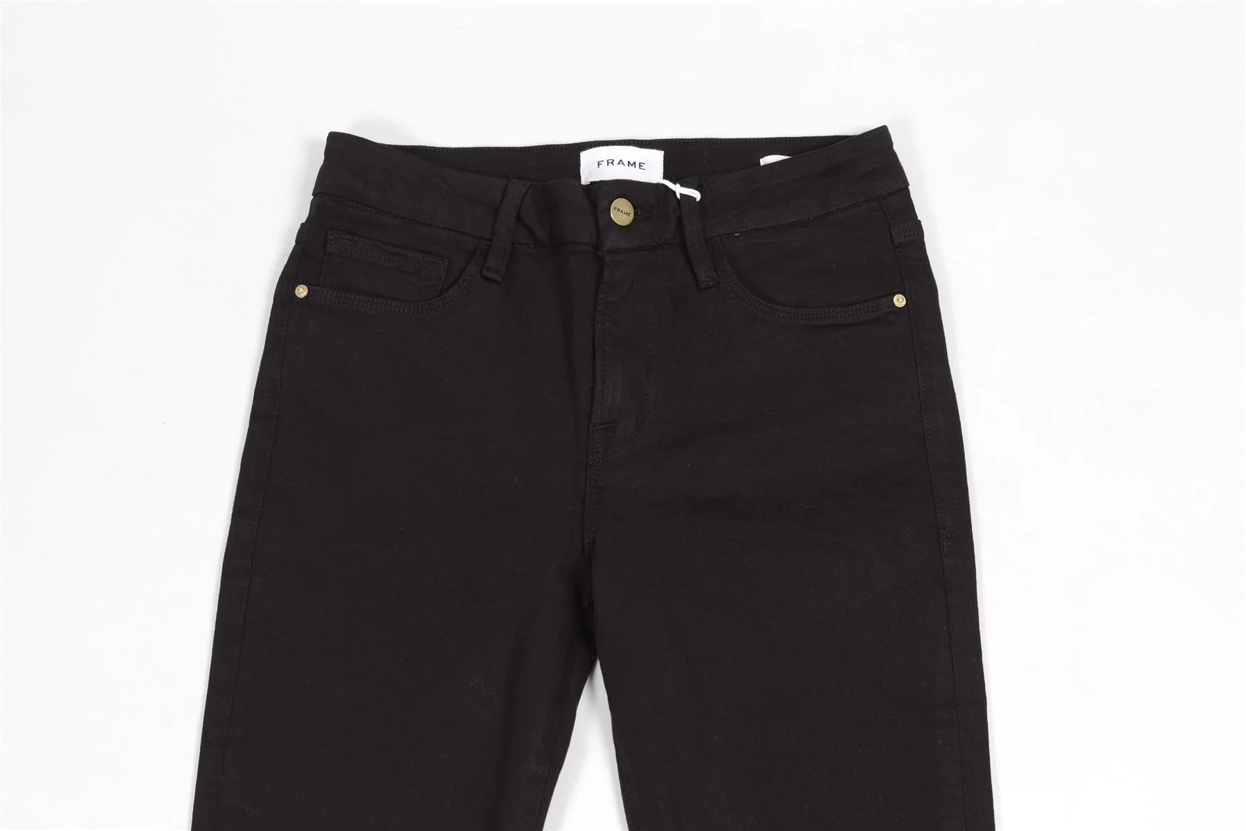 FRAME BLACK HIGH RISE STRAIGHT LEG JEANS W28 UK 10 - Image 8