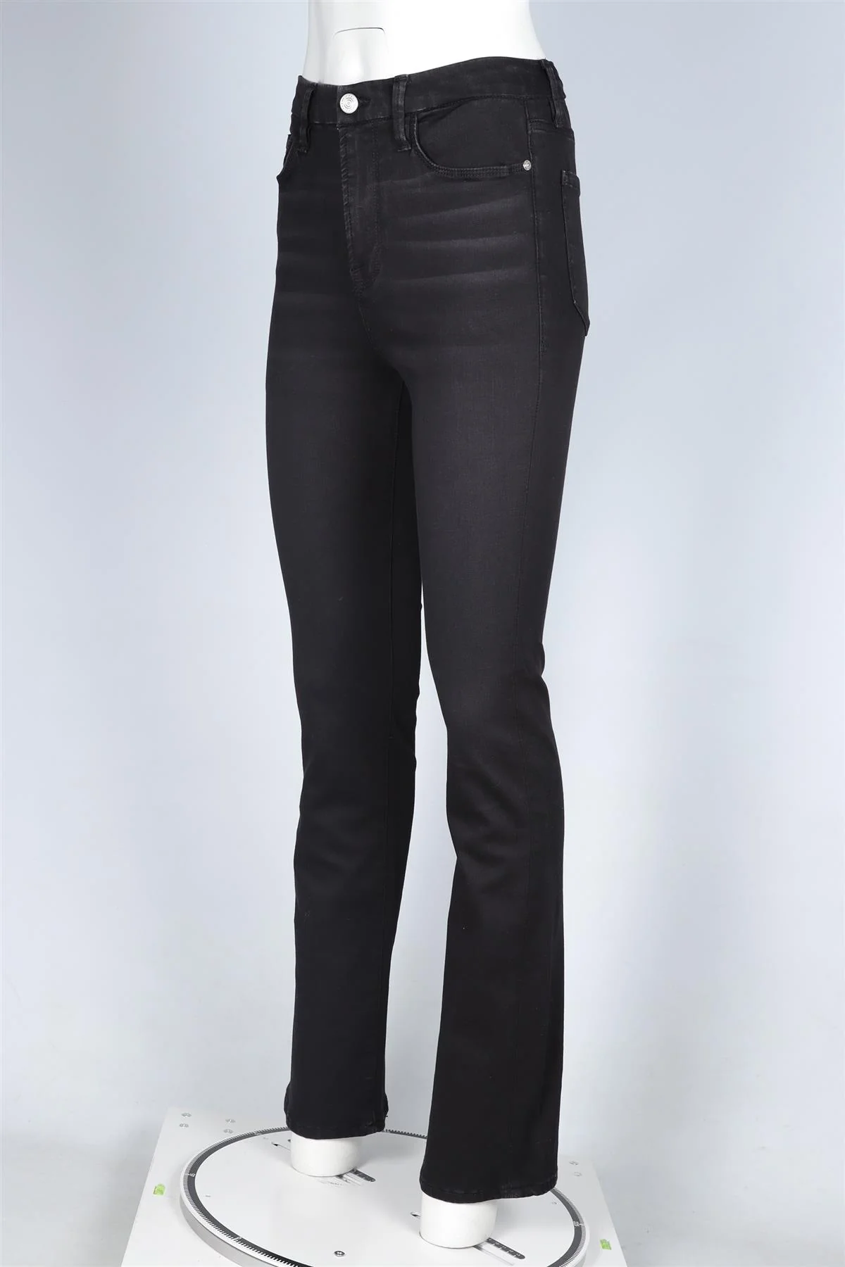 FRAME BLACK HIGH RISE STRAIGHT LEG JEANS W28 UK 10 - Image 3