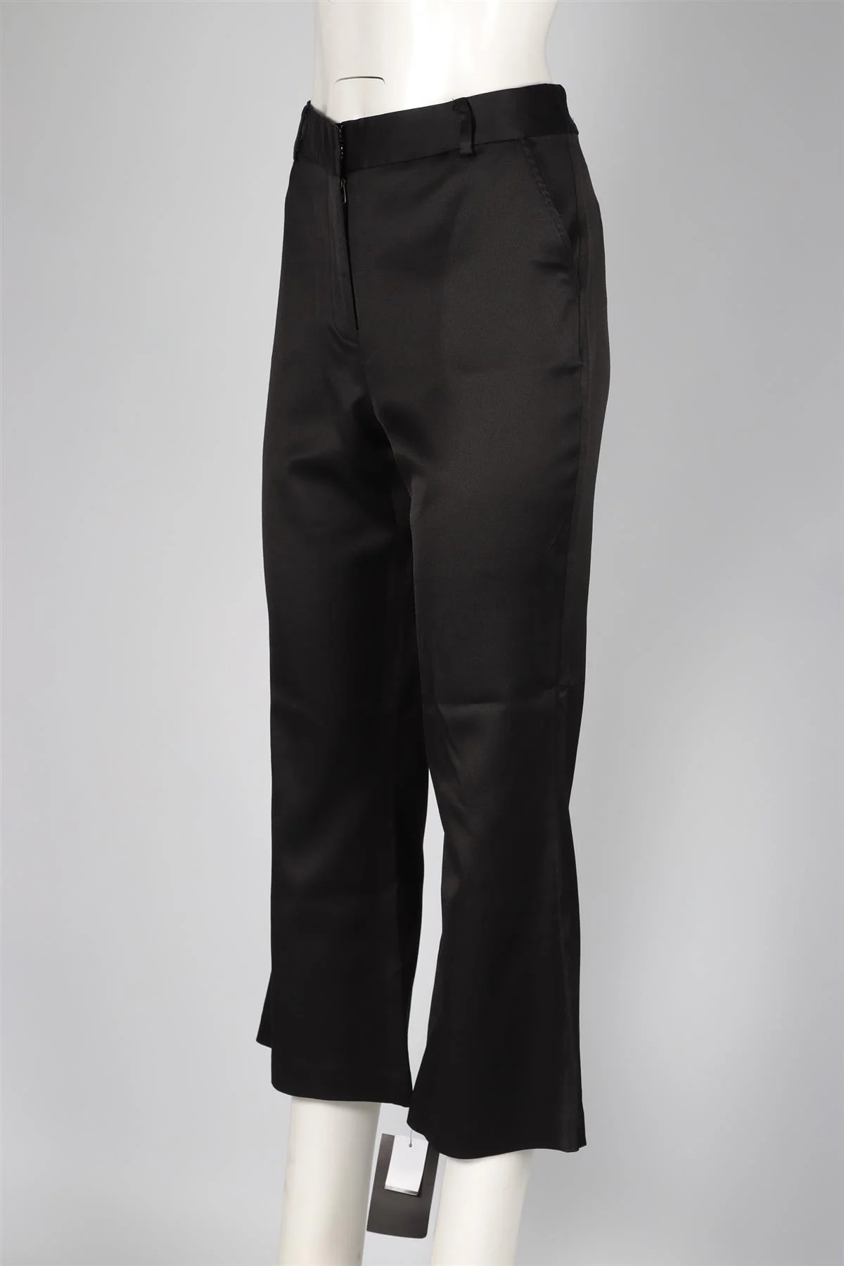 FRAME BLACK SATIN FLARED PANTS UK 12 - Image 3