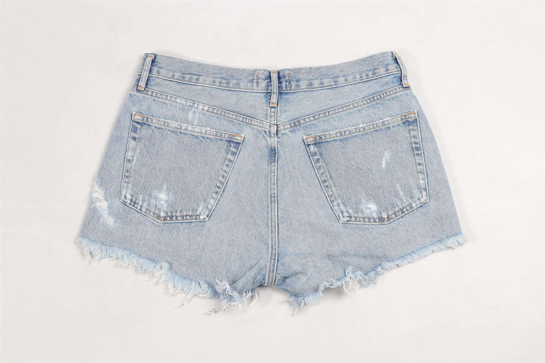 FRAME BLUE HIGH RISE DENIM SHORTS W29 UK 10-12 - Image 4