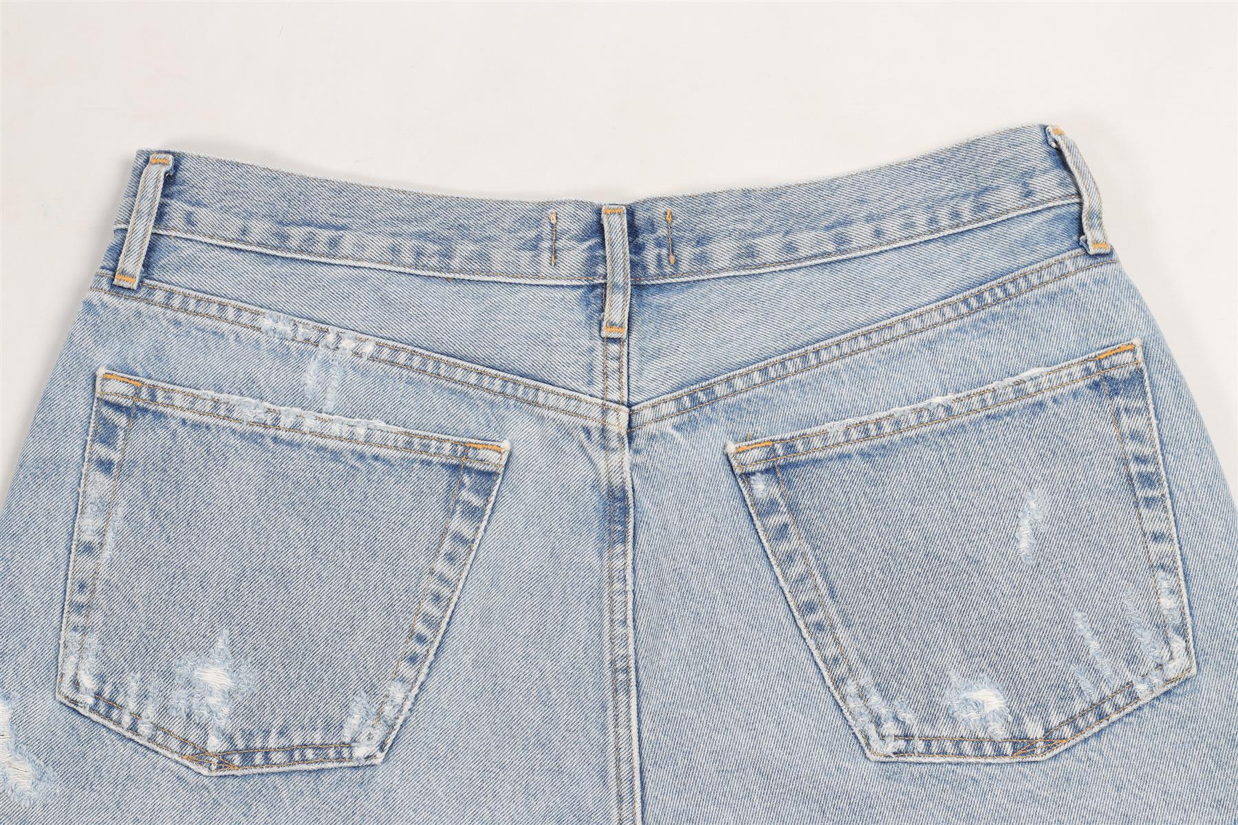 FRAME BLUE HIGH RISE DENIM SHORTS W29 UK 10-12 - Image 5