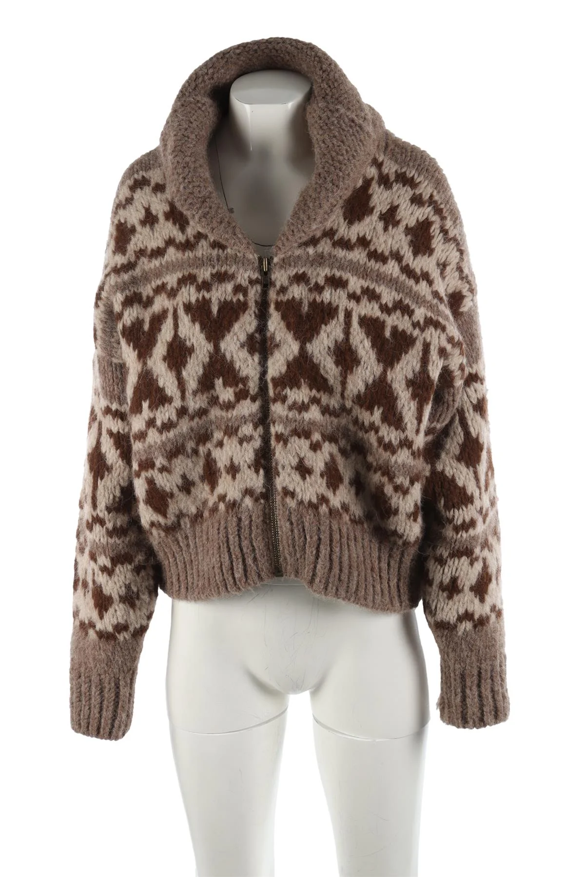 FRAME BROWN ALPACA CARDIGAN SMALL - Image 2
