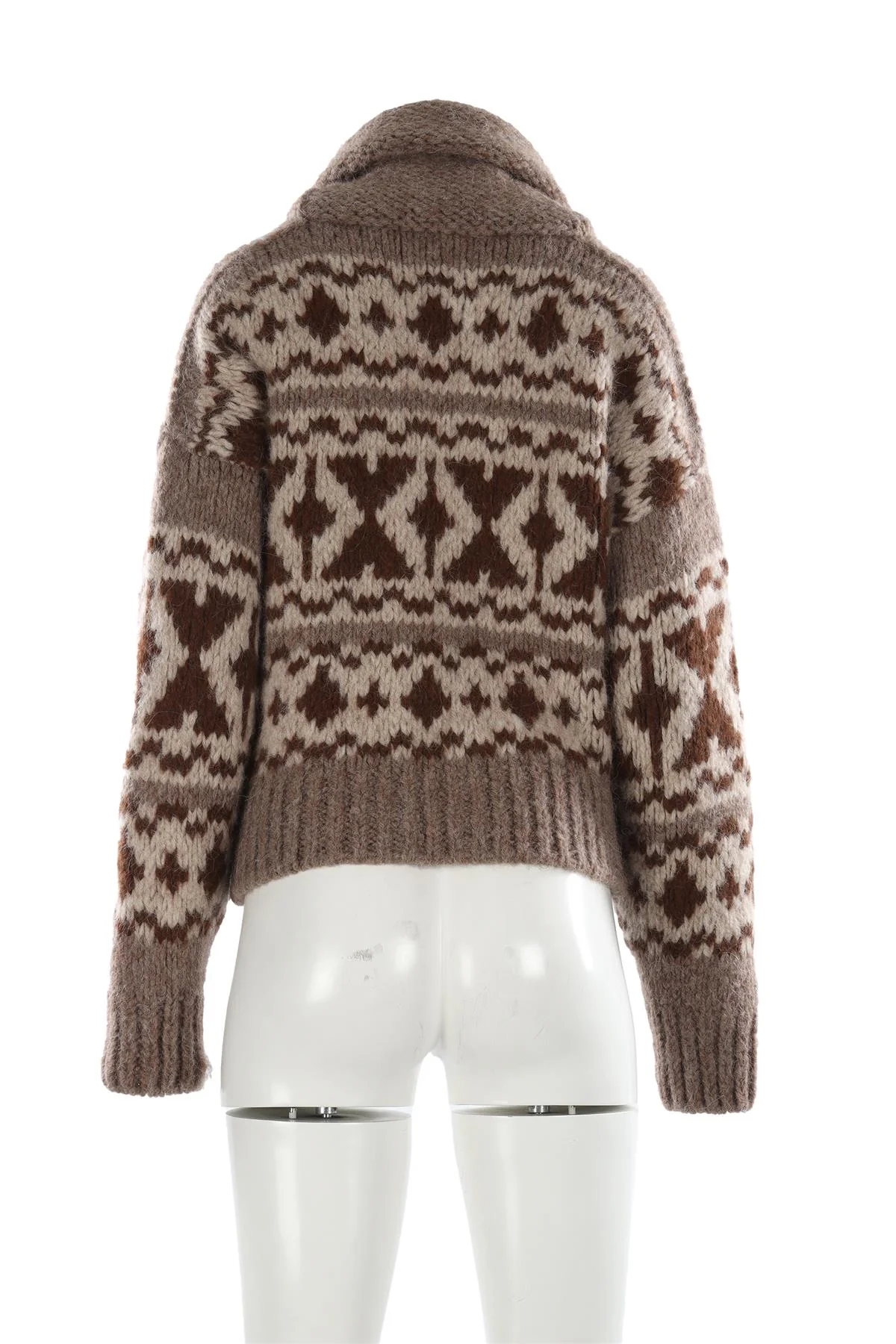 FRAME BROWN ALPACA CARDIGAN SMALL - Image 4