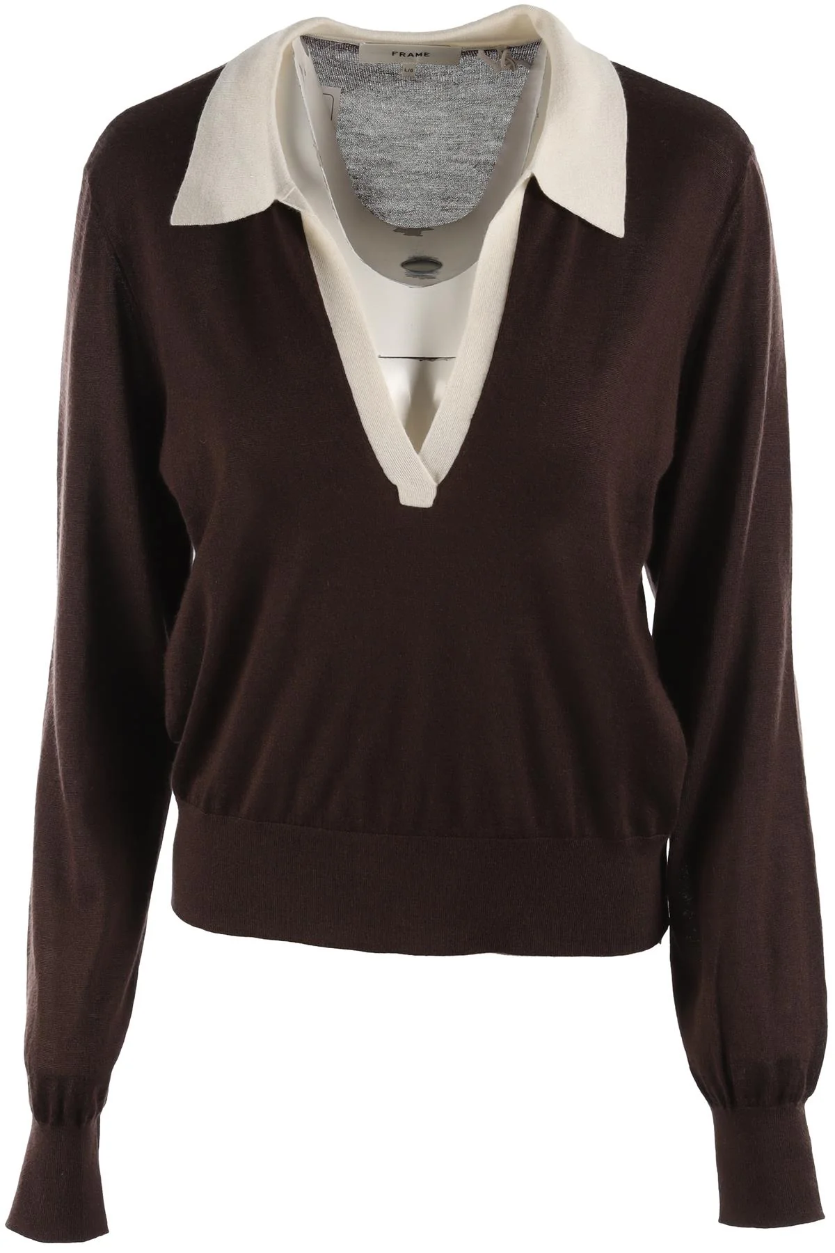 FRAME BROWN CASHMERE SWEATER LARGE