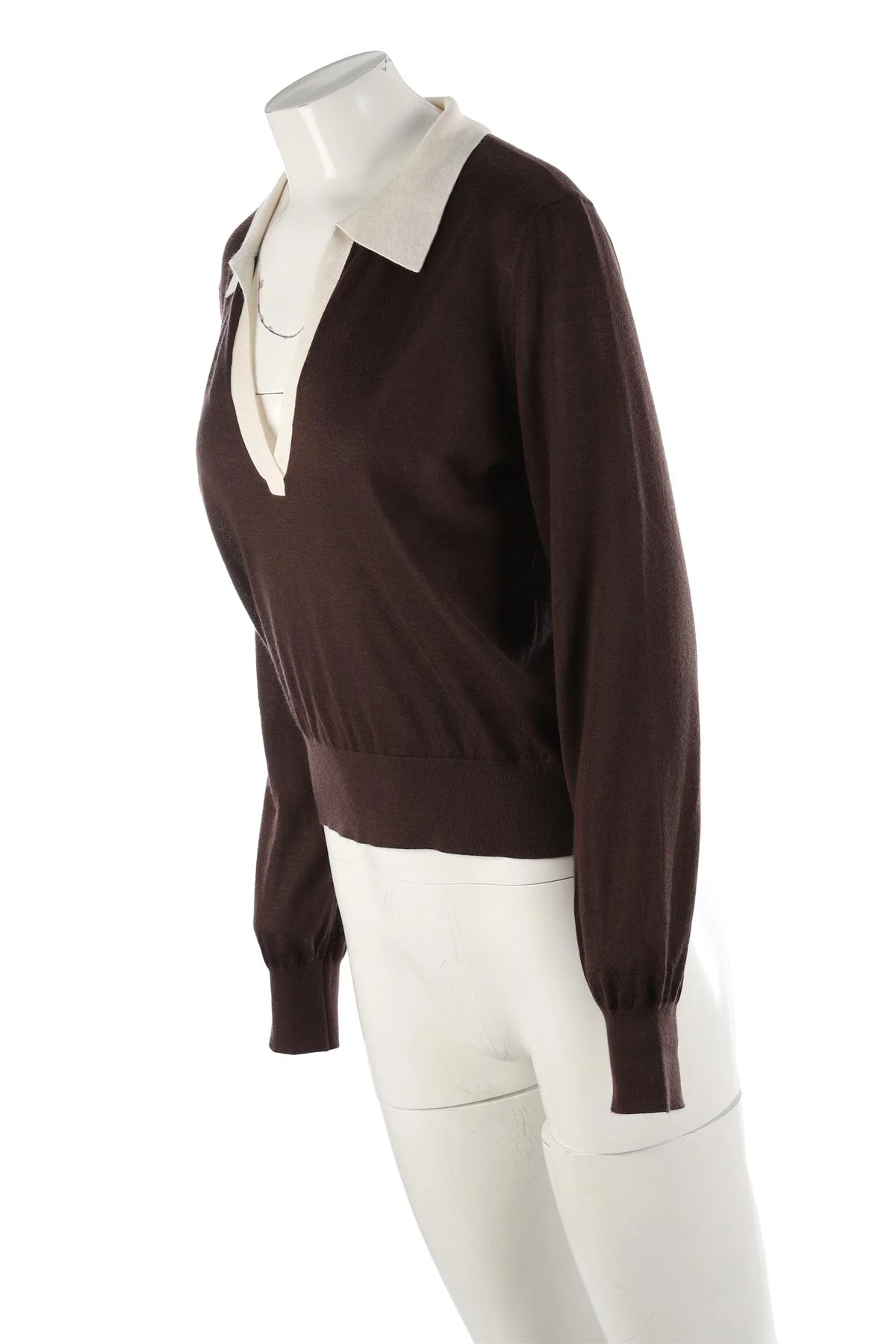 FRAME BROWN CASHMERE SWEATER LARGE - Image 3
