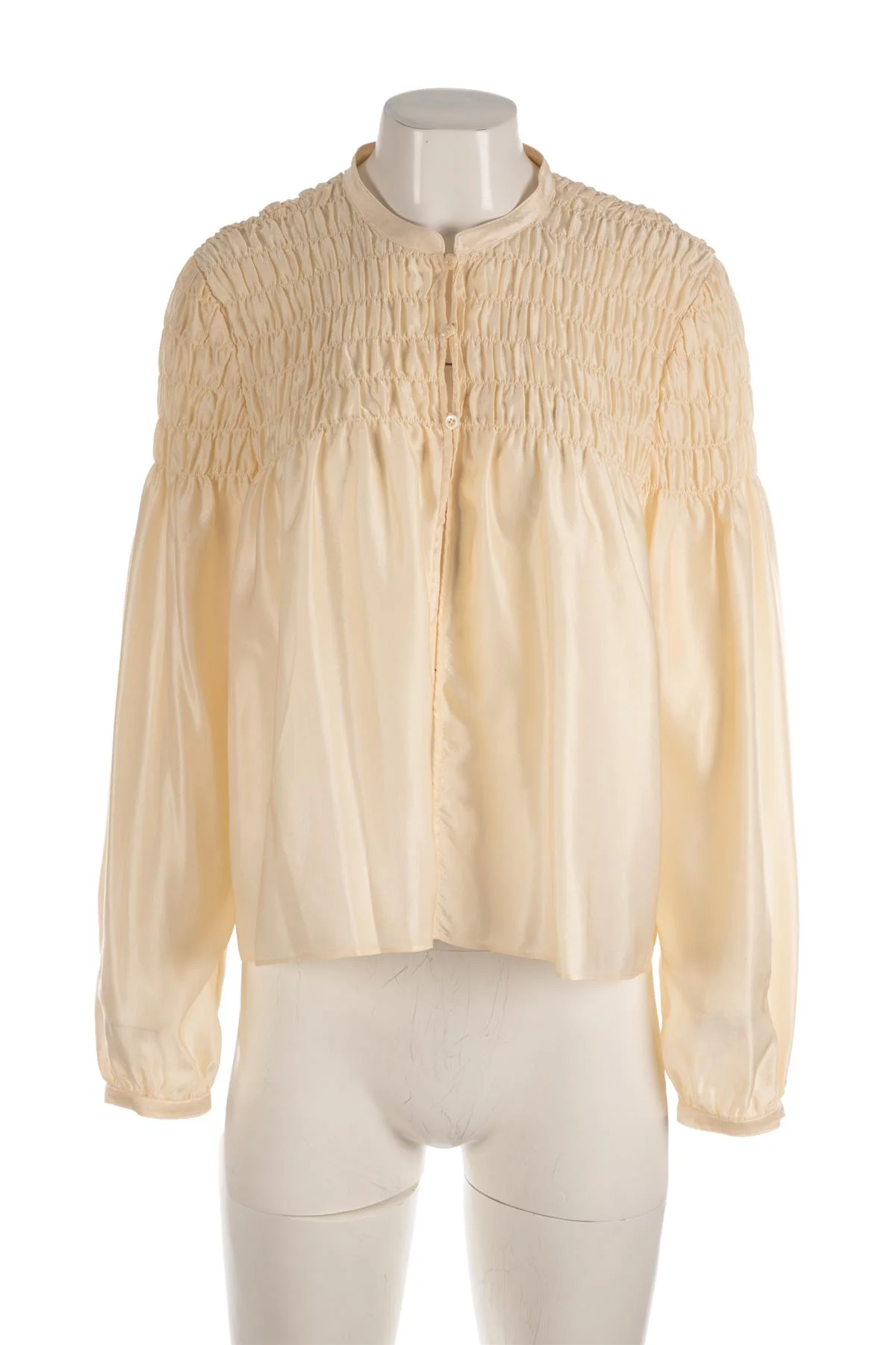 FRAME CREAM SILK SHIRT LARGE - Image 2
