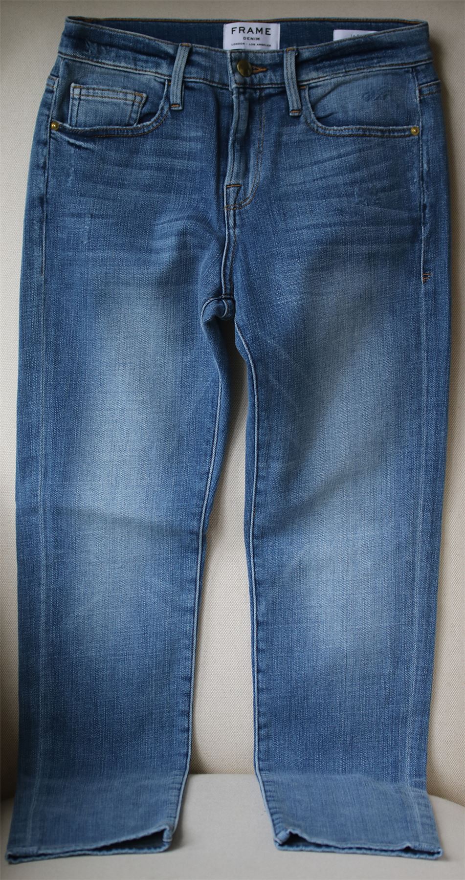 FRAME DENIM LE BOY HIGH RISE SLIM LEG JEANS IN LEVINE W26 UK 8 - Image 2