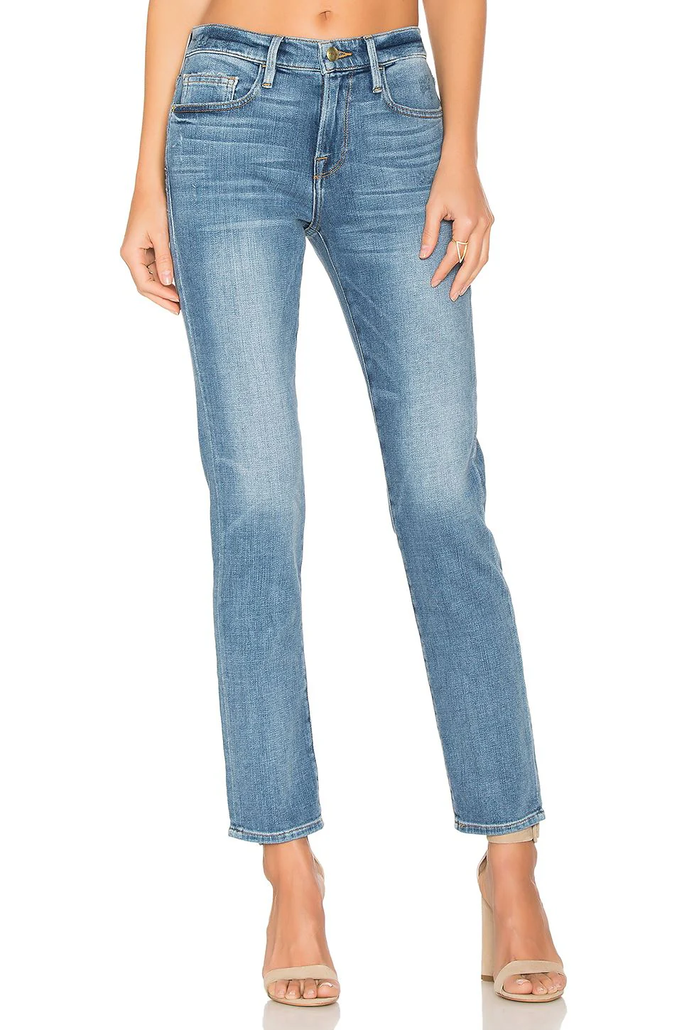 FRAME DENIM LE BOY HIGH RISE SLIM LEG JEANS IN LEVINE W26 UK 8 - Image 6
