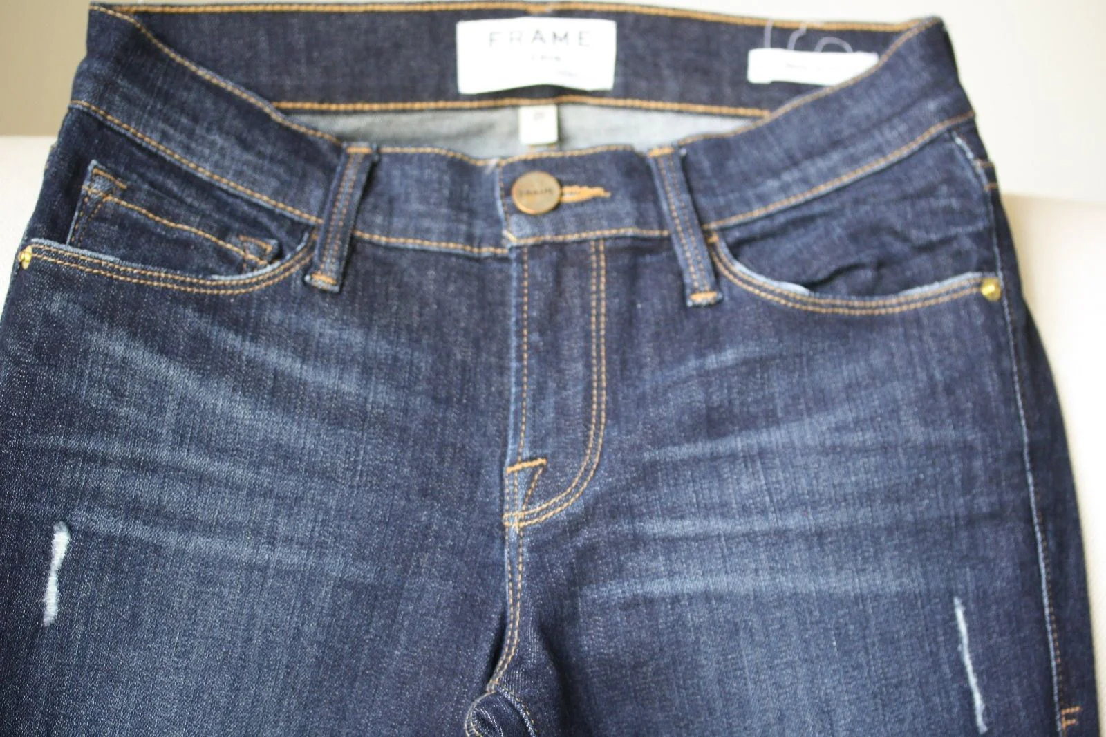 FRAME DENIM LE SKINNY DE JEANNE DISTRESSED JEANS IN LOS FELIZ W25 UK 6/8 - Image 7