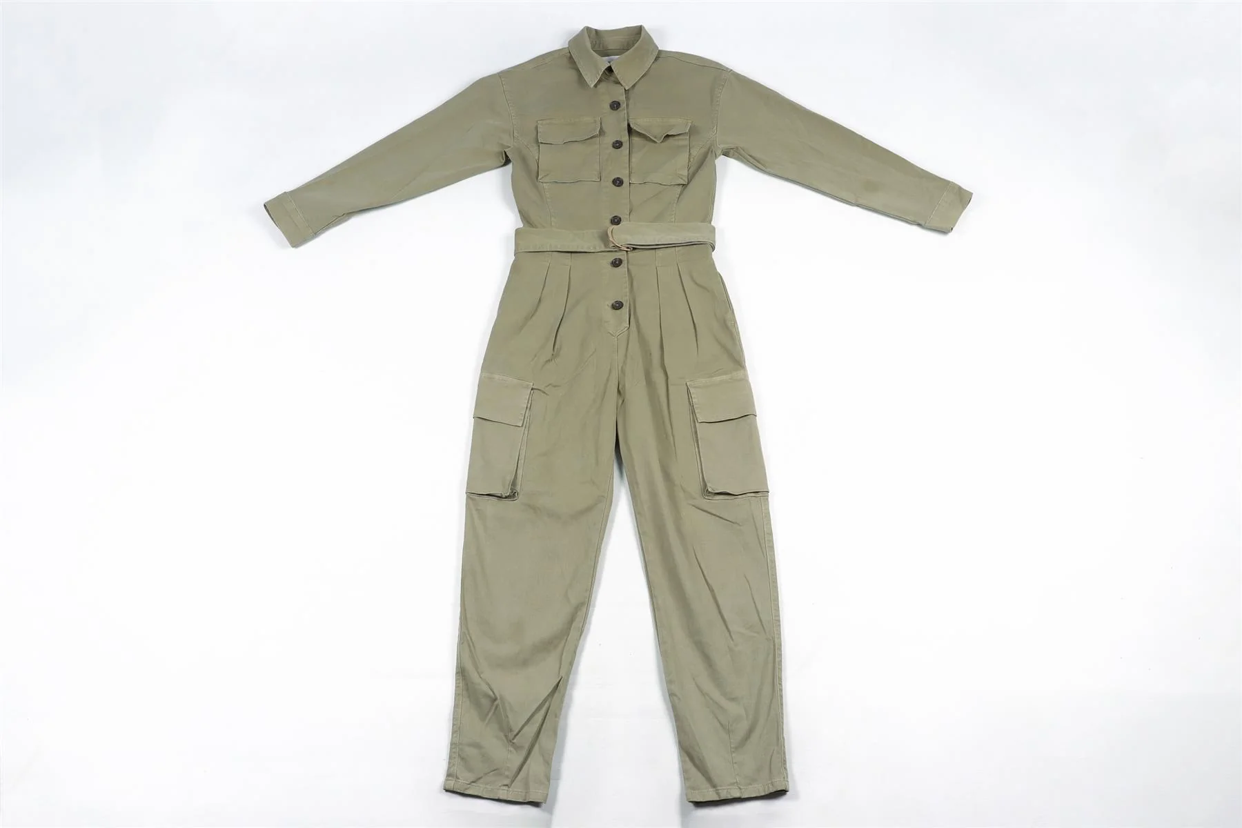 FRAME GREEN COTTON JUMPSUIT XXSMALL - Image 7