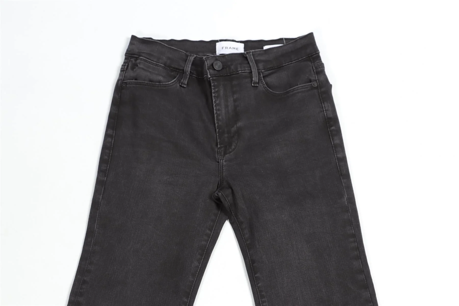 FRAME GREY HIGH RISE FLARED JEANS W28 UK 10 - Image 3
