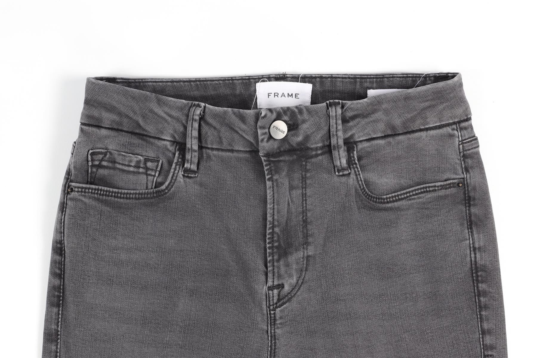 FRAME GREY HIGH RISE STRAIGHT LEG JEANS W28 UK 10 - Image 3