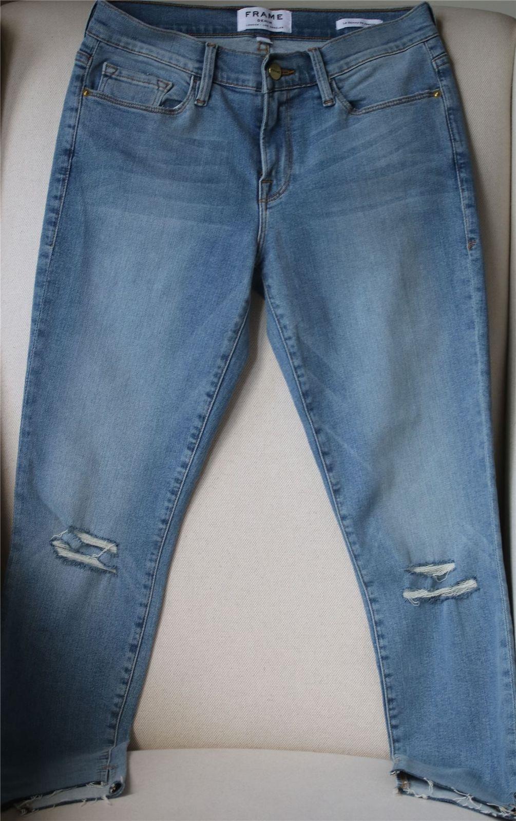 FRAME LE SKINNY DE JEANNE DISTRESSED DENIM SKINNY  JEANS W27 UK 8/10 - Image 2