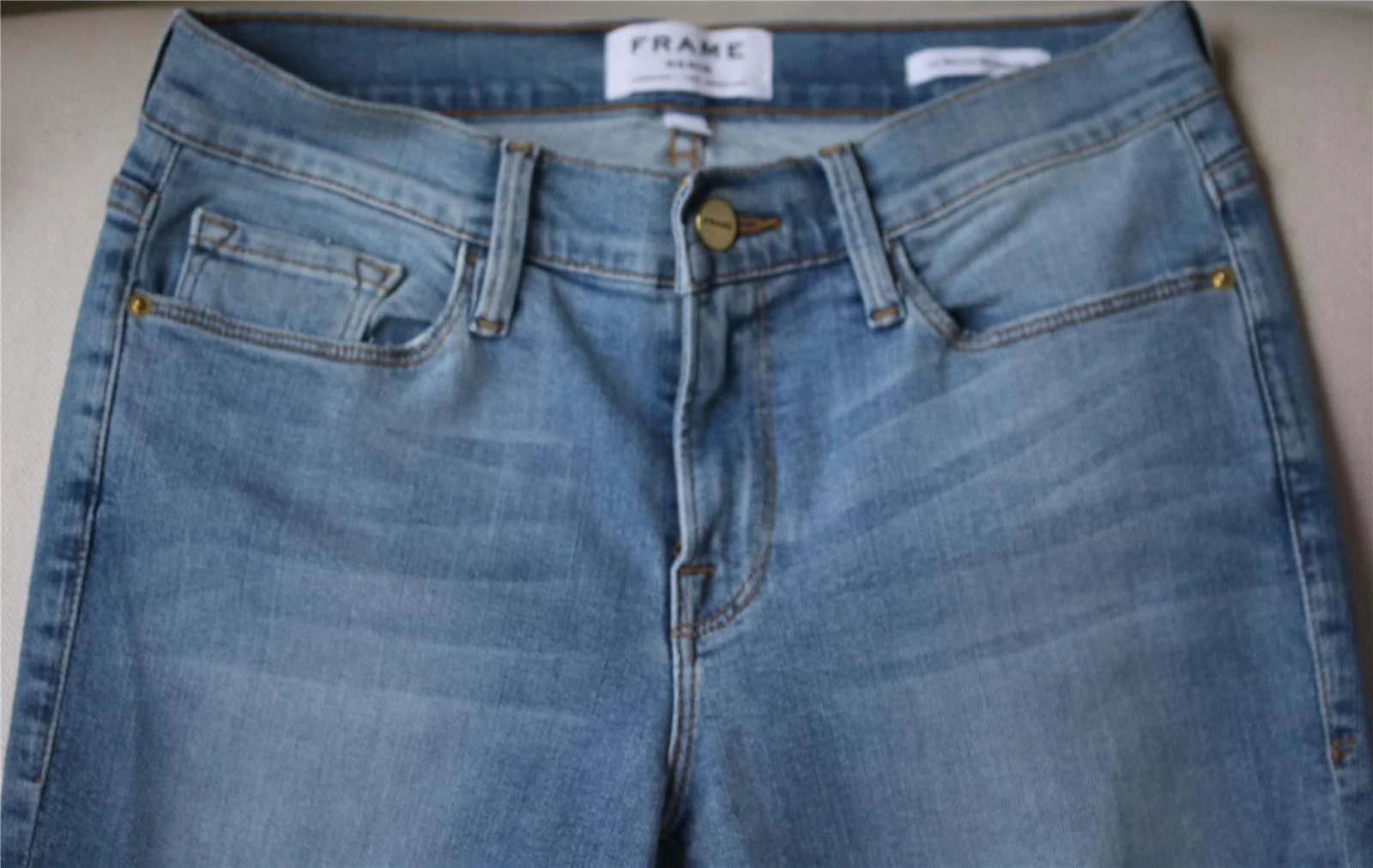 FRAME LE SKINNY DE JEANNE DISTRESSED DENIM SKINNY  JEANS W27 UK 8/10 - Image 3
