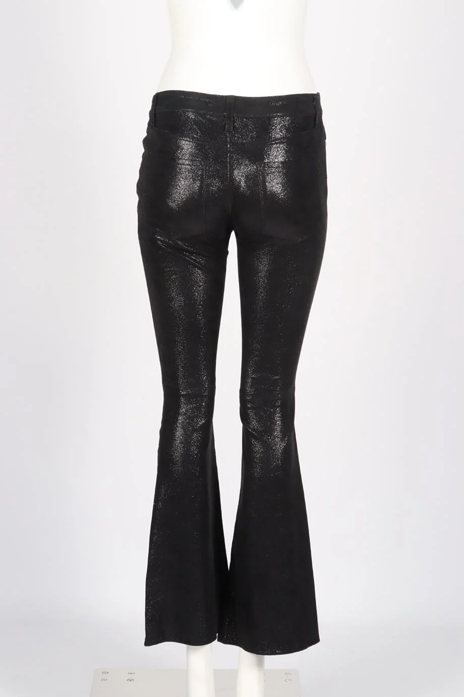 FRAME METALLIC SUEDE FLARED PANTS W26 UK 8 - Image 4