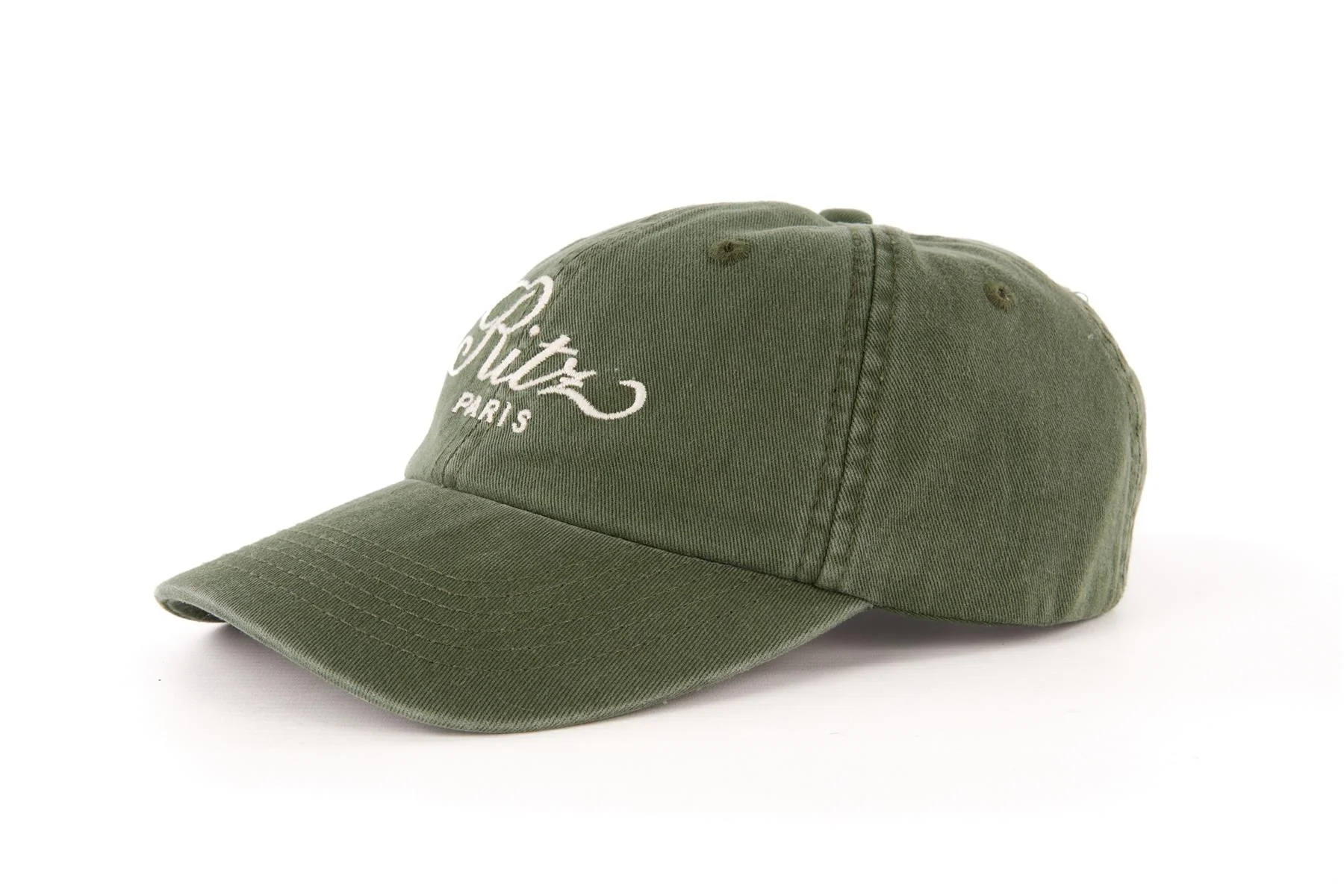 FRAME + RITZ PARIS GREEN COTTON BASEBALL HAT ONE SIZE - Image 4
