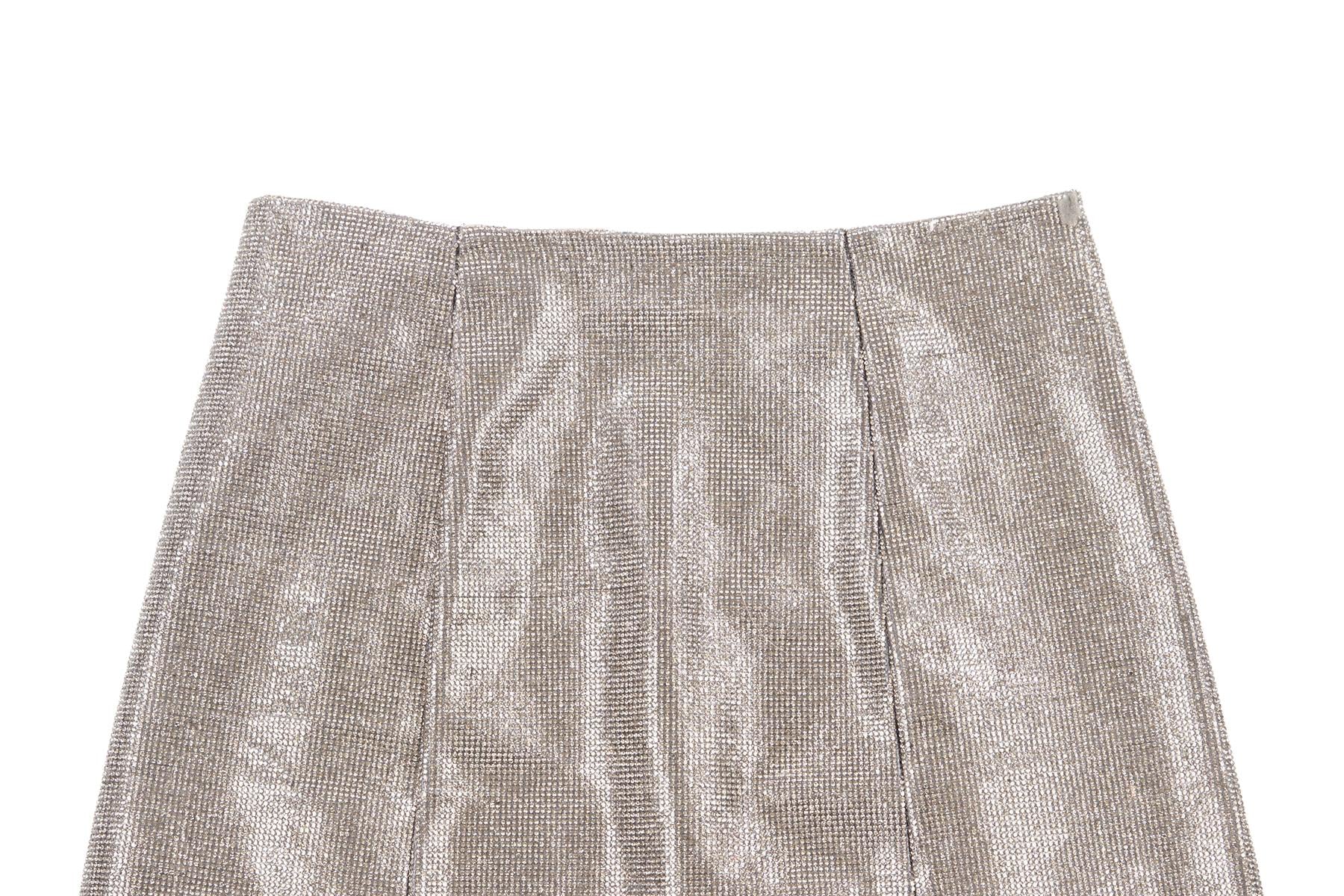 FRAME SILVER CRYSTAL MINI SKIRT US 0 UK 4 - Image 3