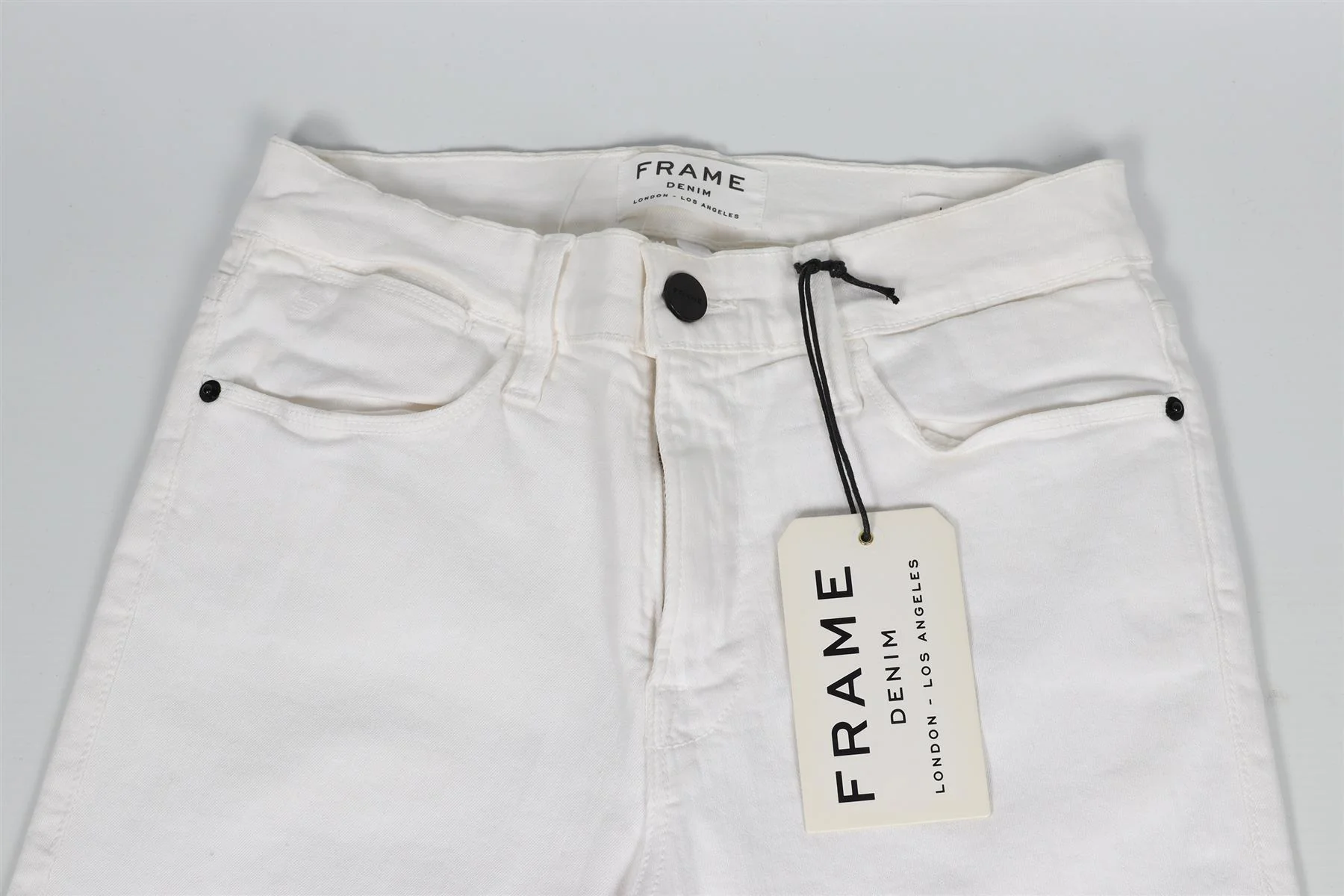 FRAME WHITE HIGH RISE SKINNY JEANS W27 UK 8-10 - Image 3