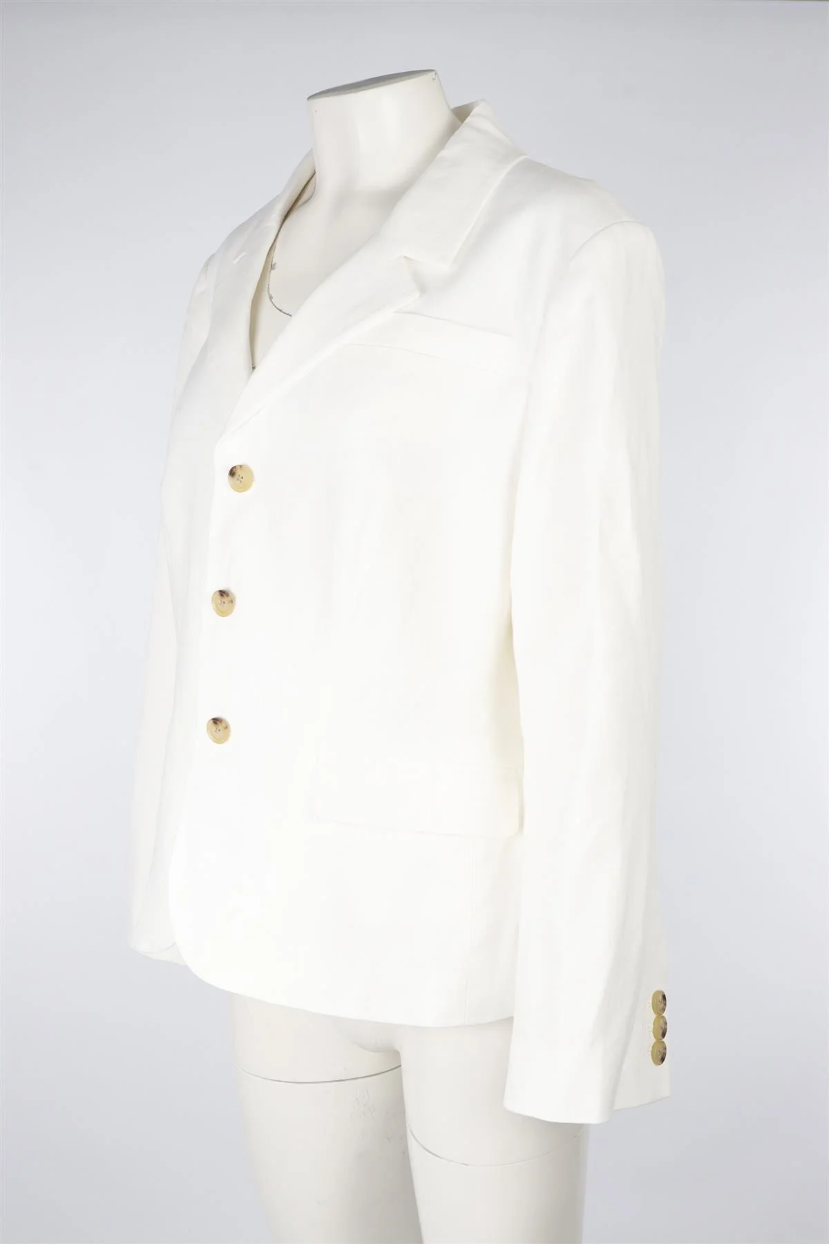 FRAME WHITE LINEN BLAZER UK 16 - Image 3