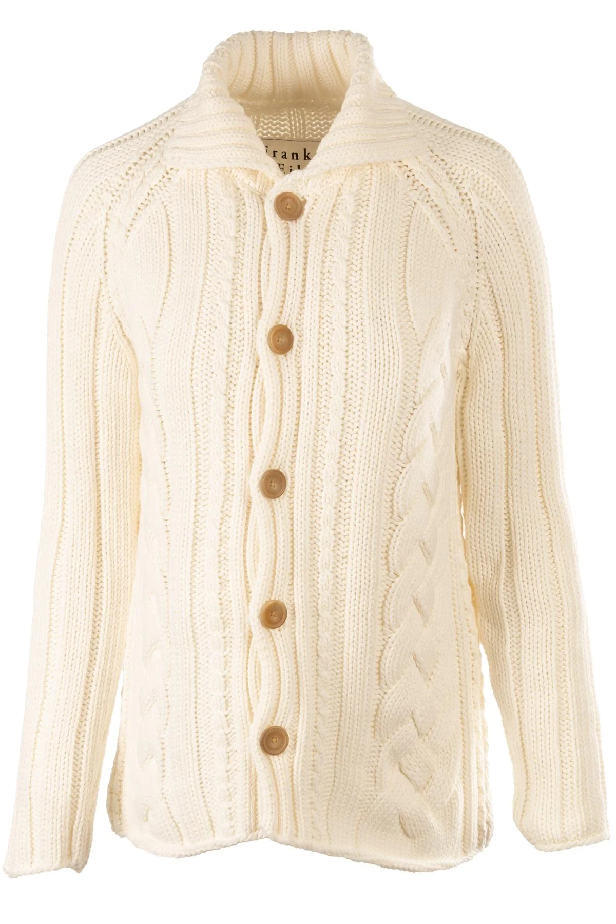 FRANK & EILEEN IVORY COTTON CARDIGAN SMALL
